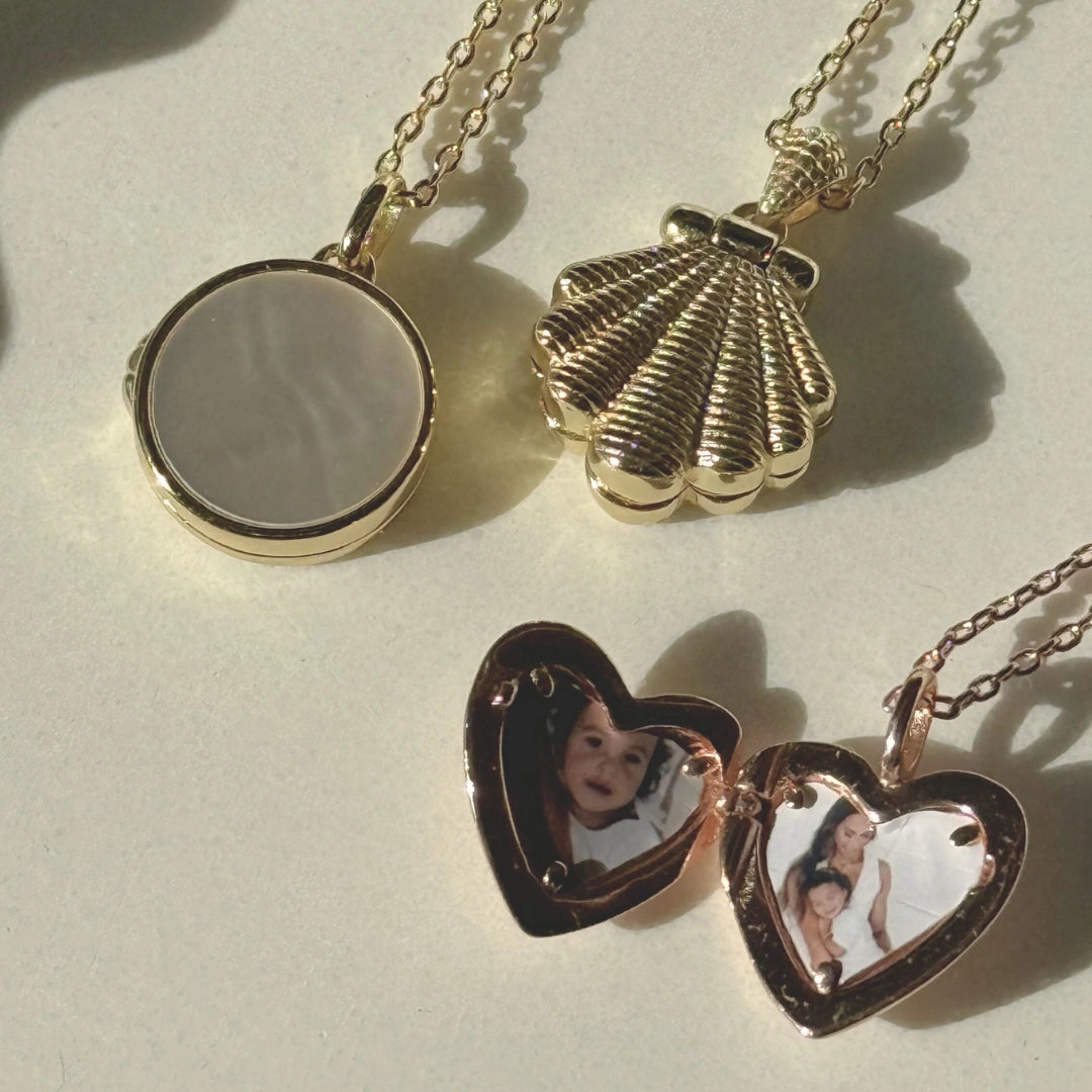 Eternal Circle MOP Photo Locket Necklace