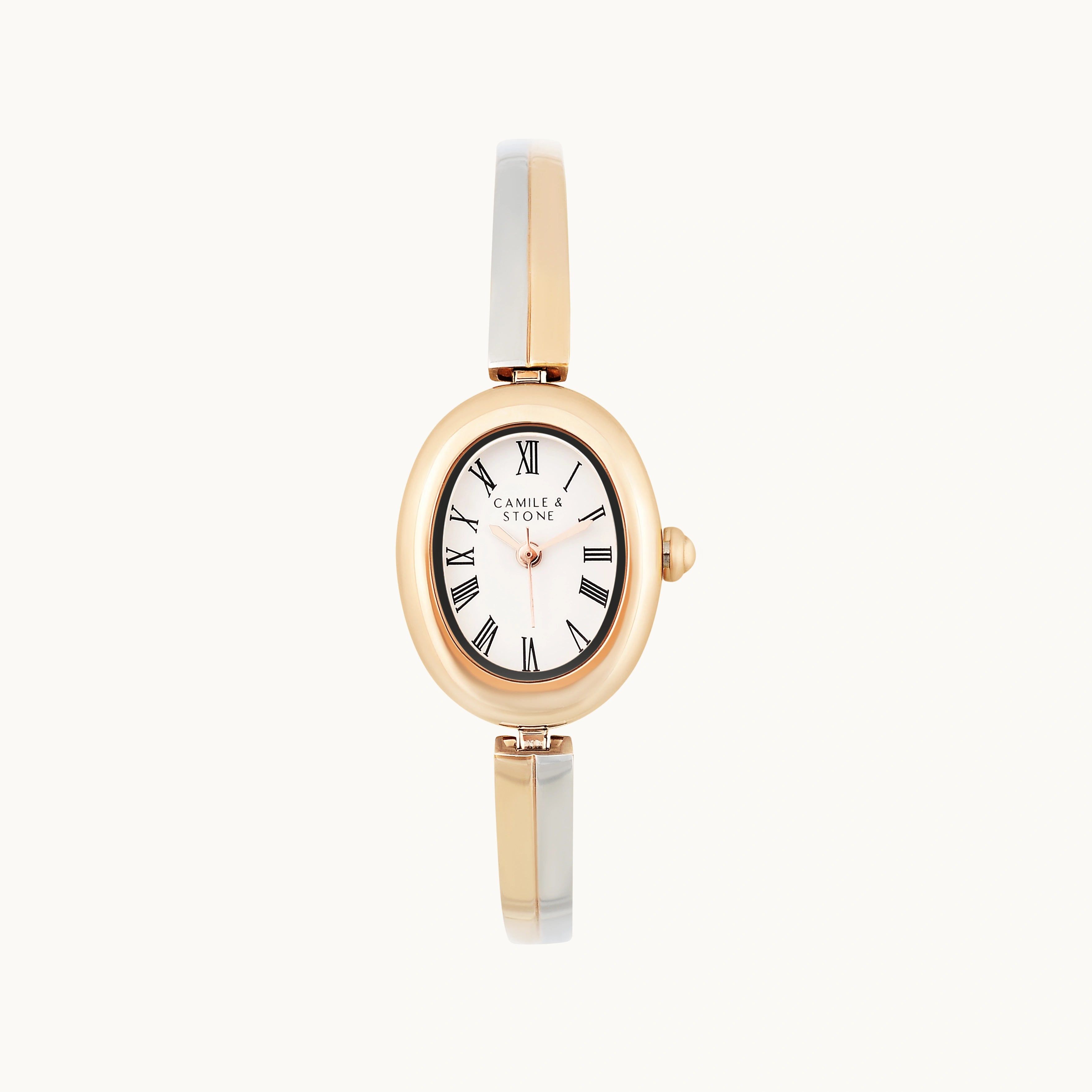 Audrey Two-Tone Oval Watch | Gold & Silver