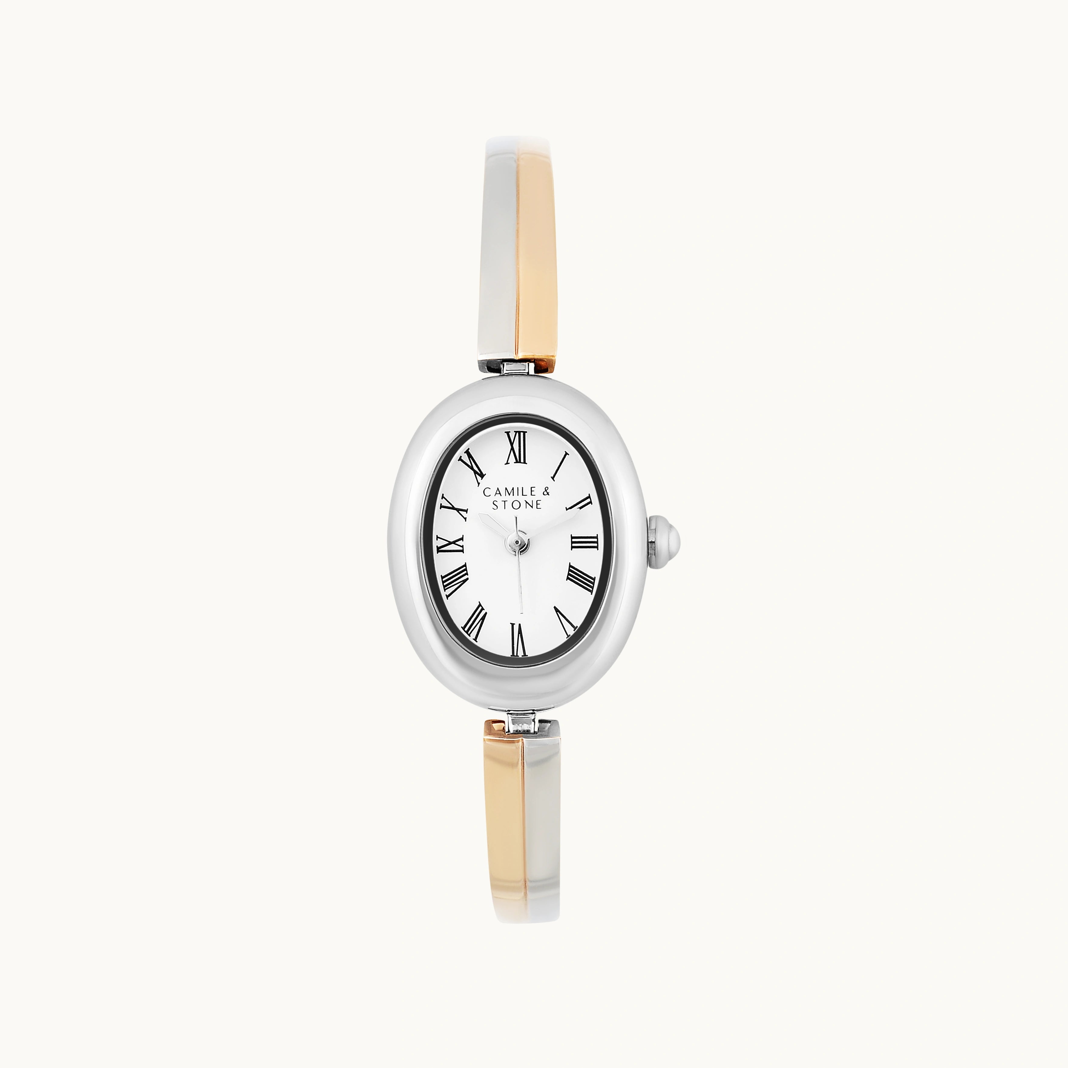 Audrey Two-Tone Oval Watch | Gold & Silver