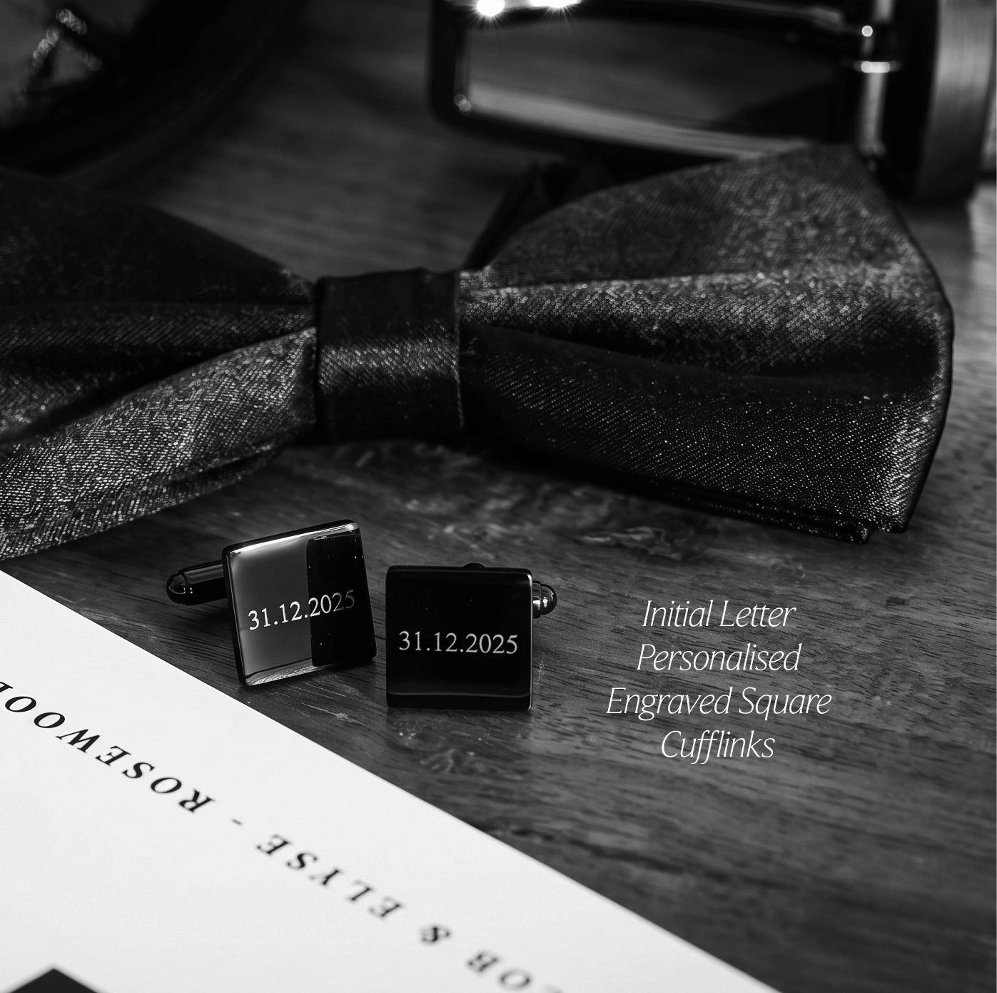 Initial Letter Personalised Engraved Square Cufflinks