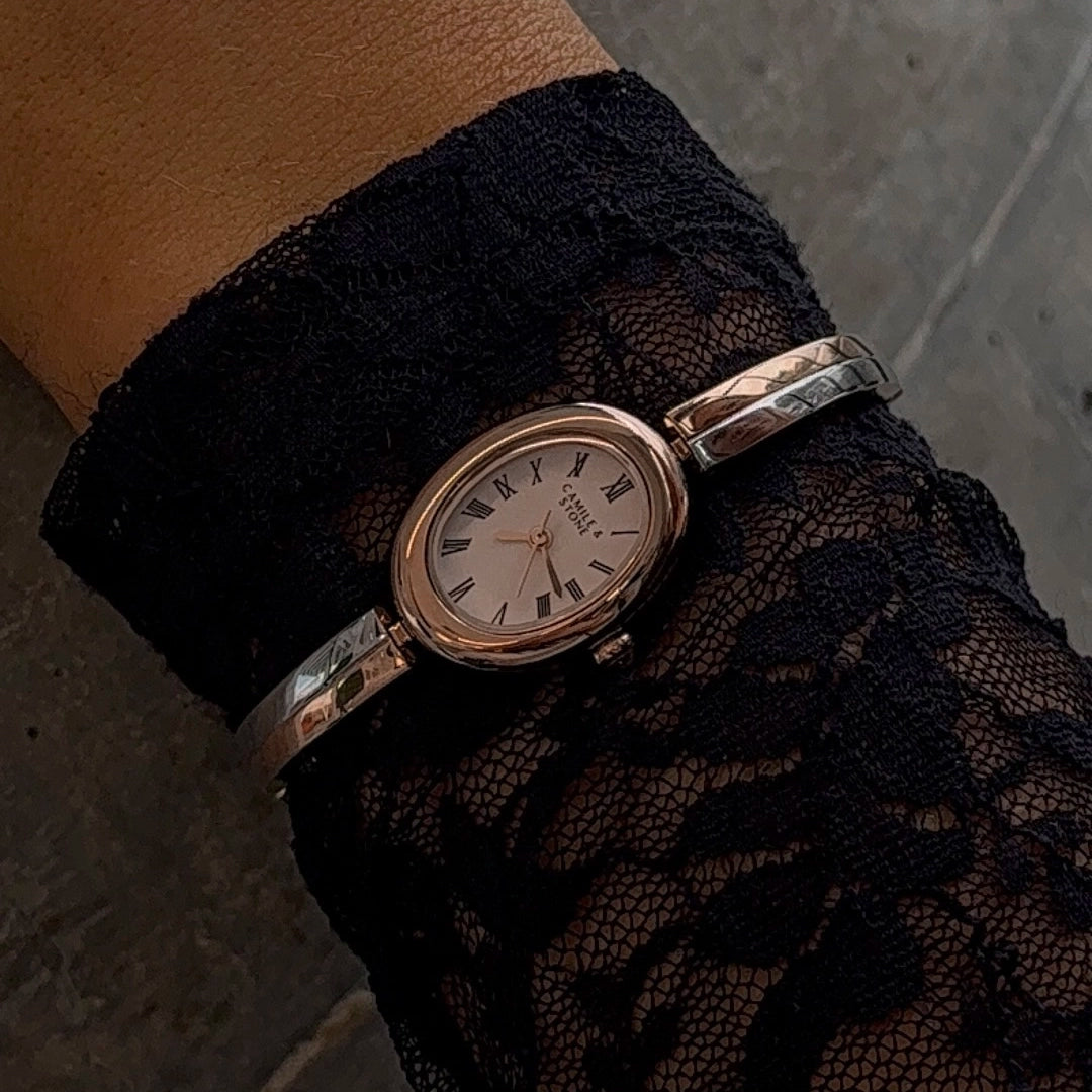 Audrey Two-Tone Oval Watch | Rose Gold