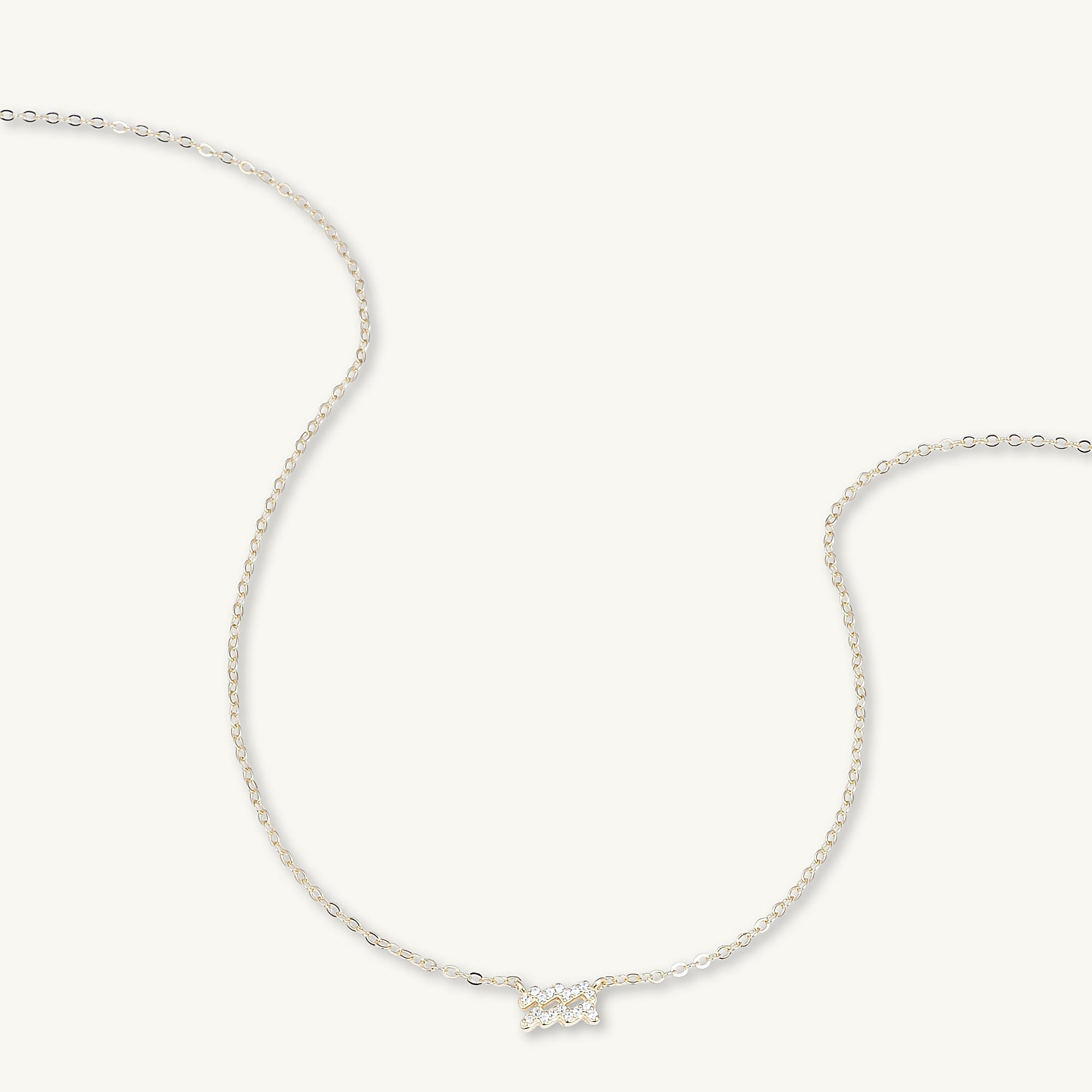 Aquarius Sapphire Charm Zodiac Star Sign Necklace - Camile & Stone