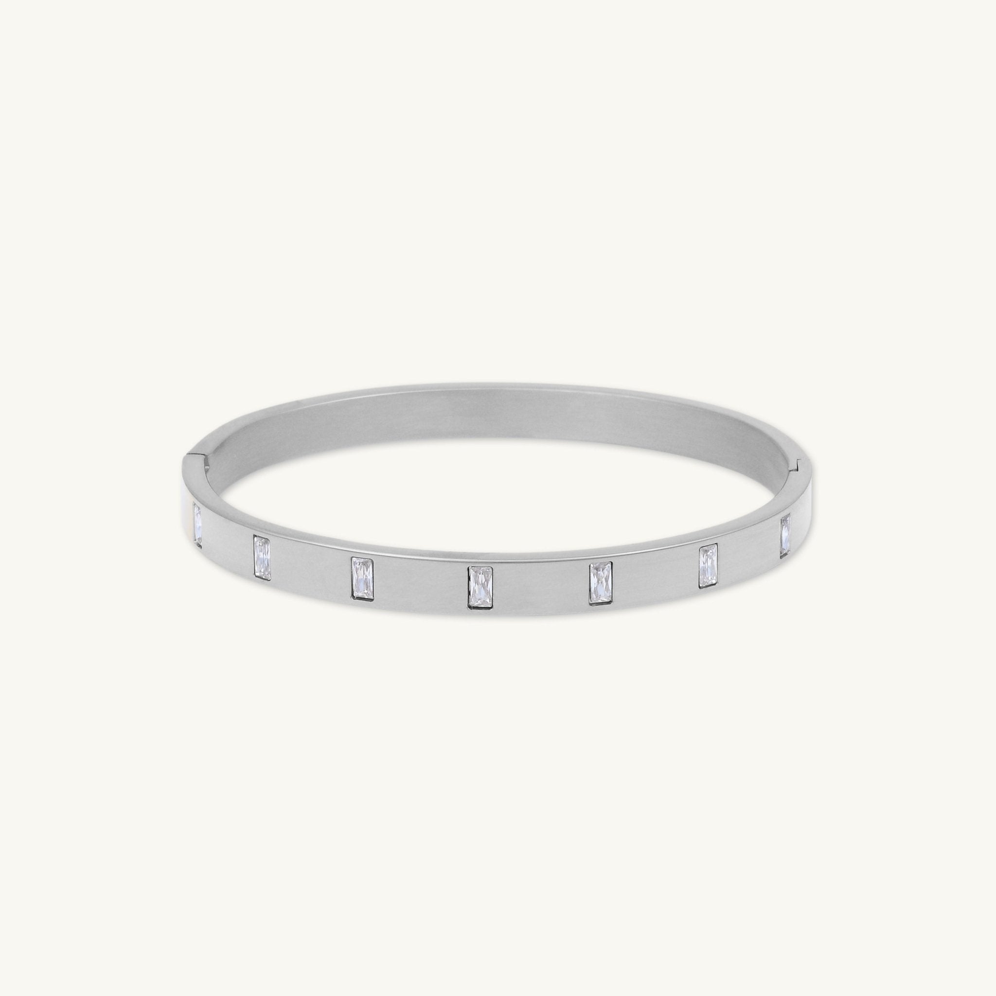 Baguette Hinged Bangle Bracelet - Camile & Stone