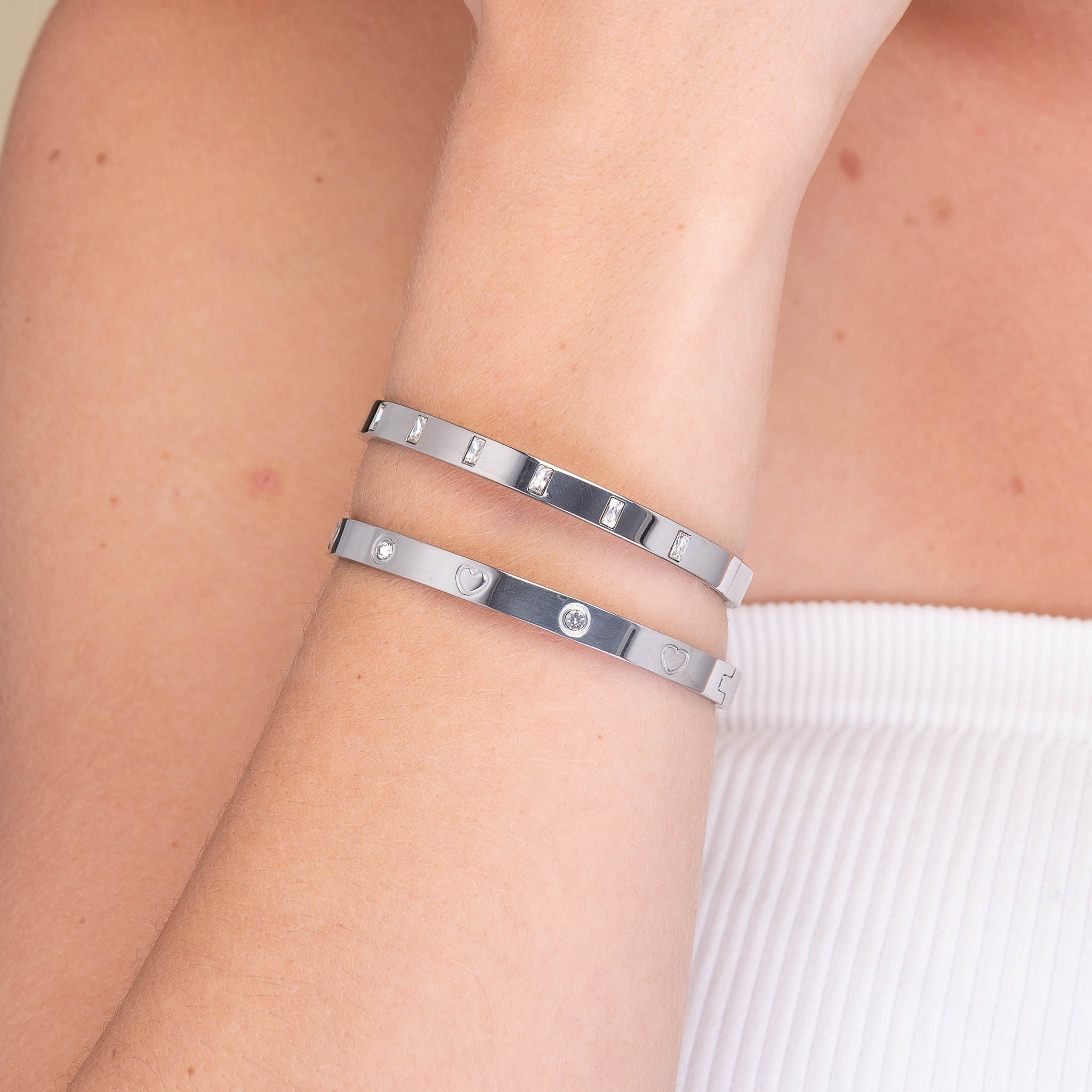 Baguette Hinged Bangle Bracelet - Camile & Stone