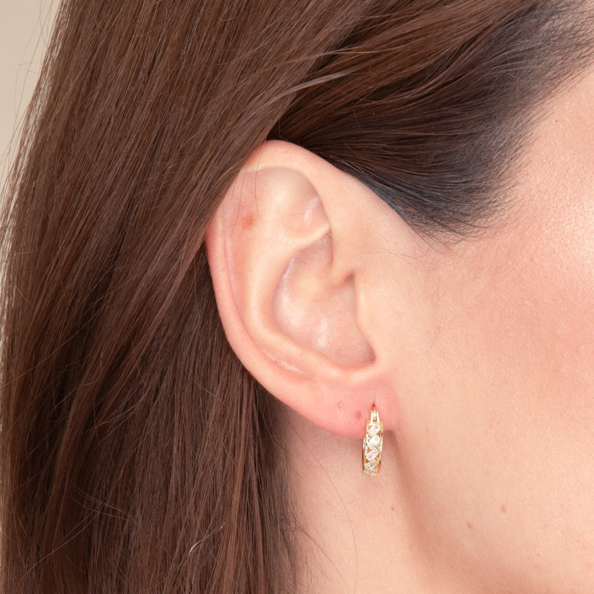 Baguette Sapphire Hoop Earrings - Camile & Stone