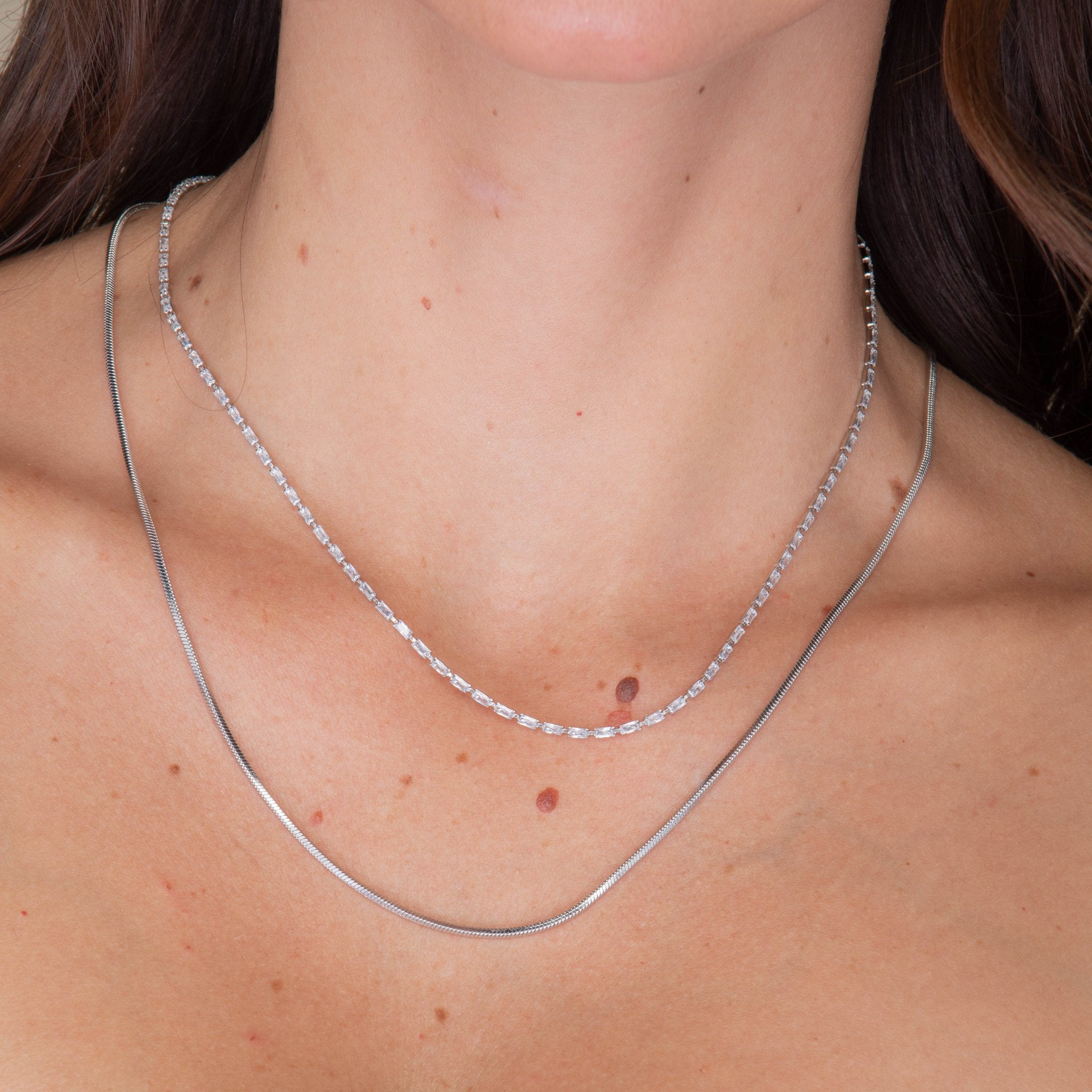 Baguette Tennis Necklace - Camile & Stone