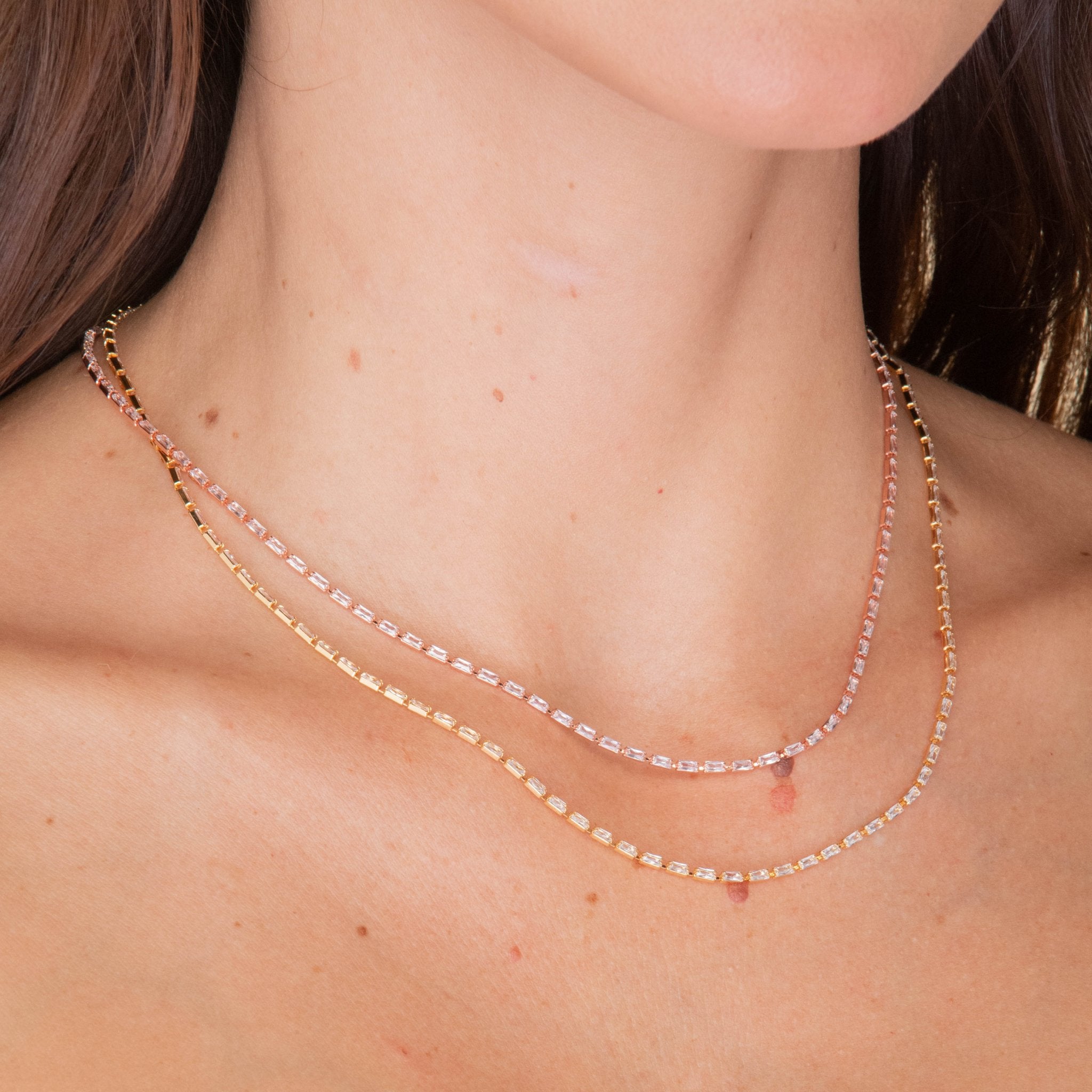Baguette Tennis Necklace - Camile & Stone