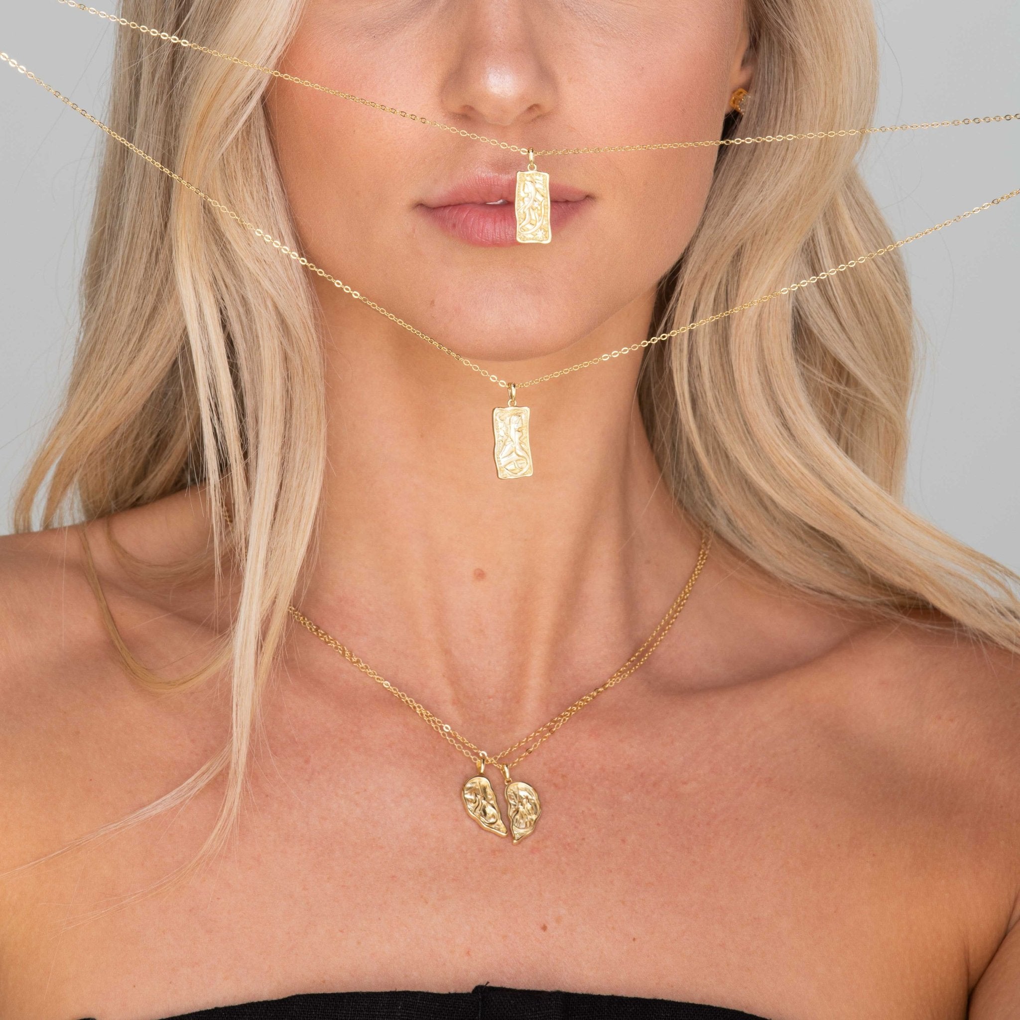 Best Friend / Sister Heart Mermaid Necklace Set - Camile & Stone