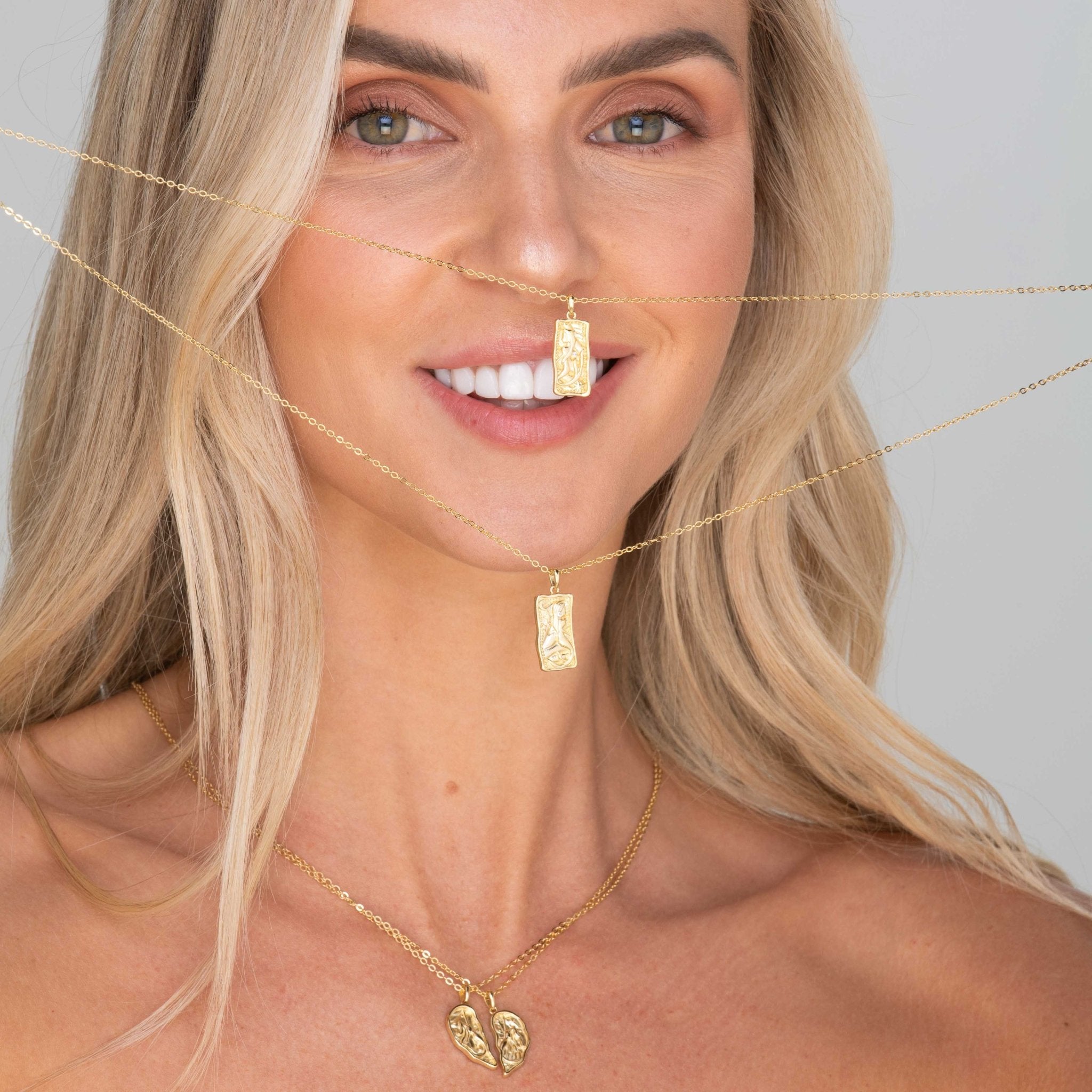 Best Friend / Sister Heart Mermaid Necklace Set - Camile & Stone