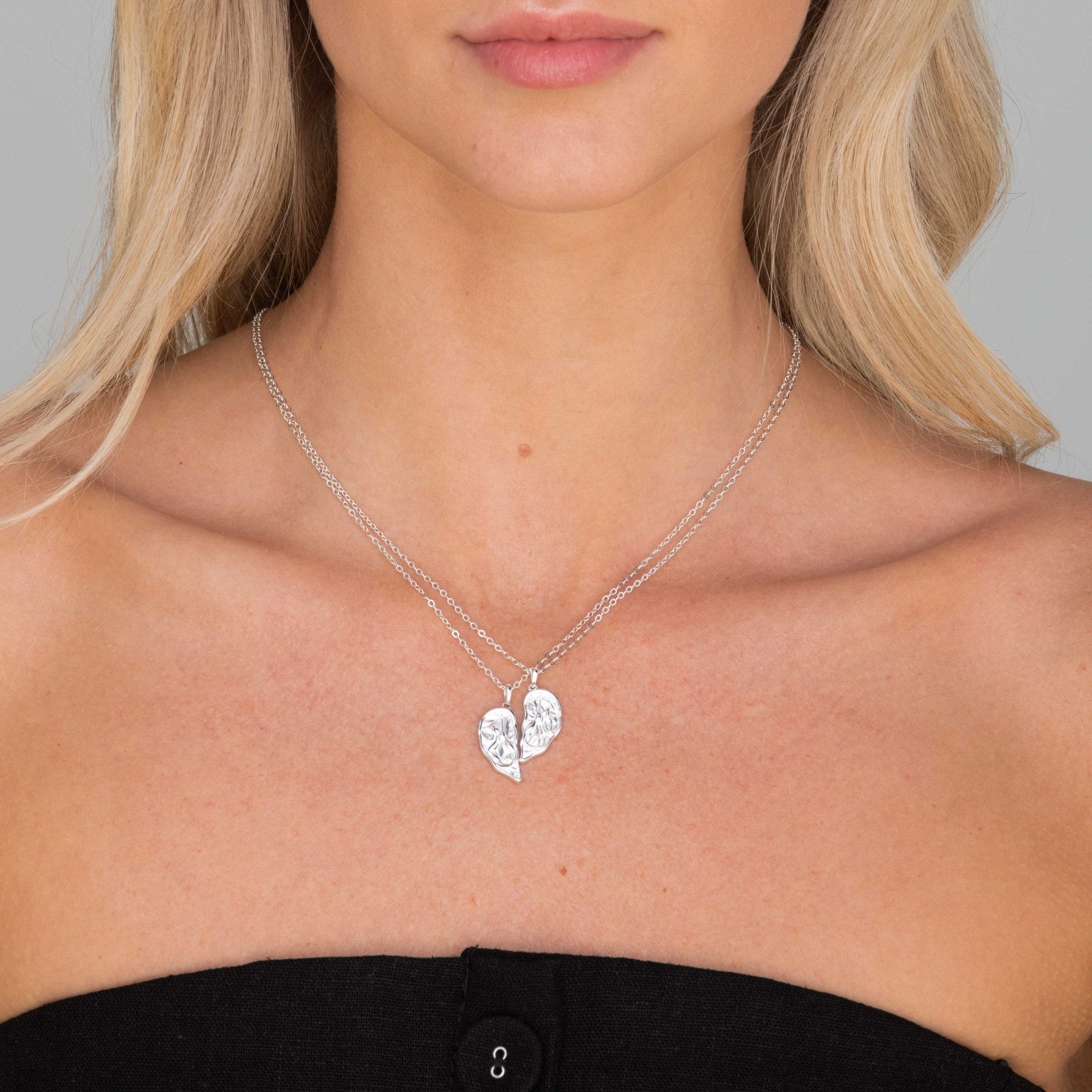Best Friend / Sister Heart Mermaid Necklace Set - Camile & Stone