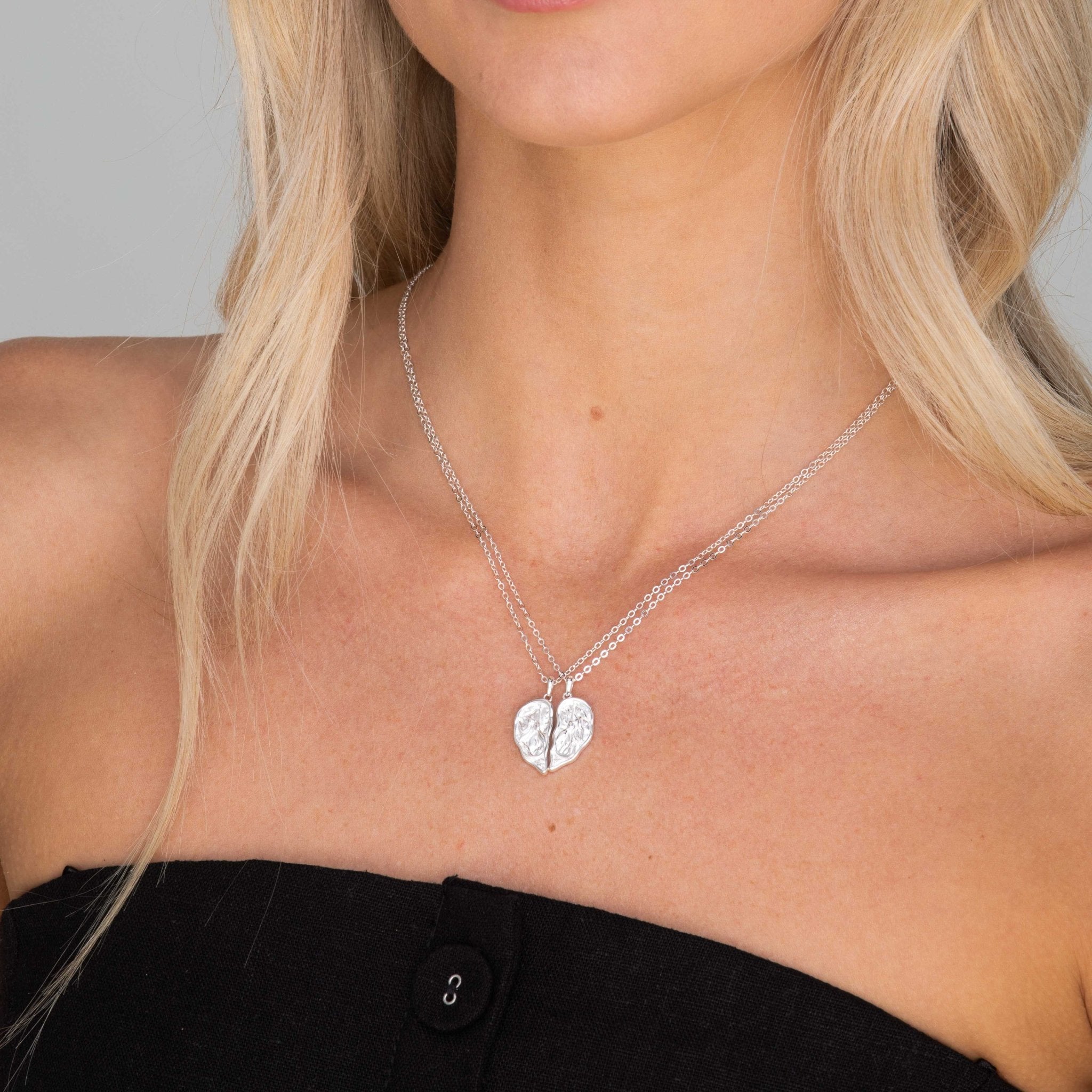 Best Friend / Sister Heart Mermaid Necklace Set - Camile & Stone