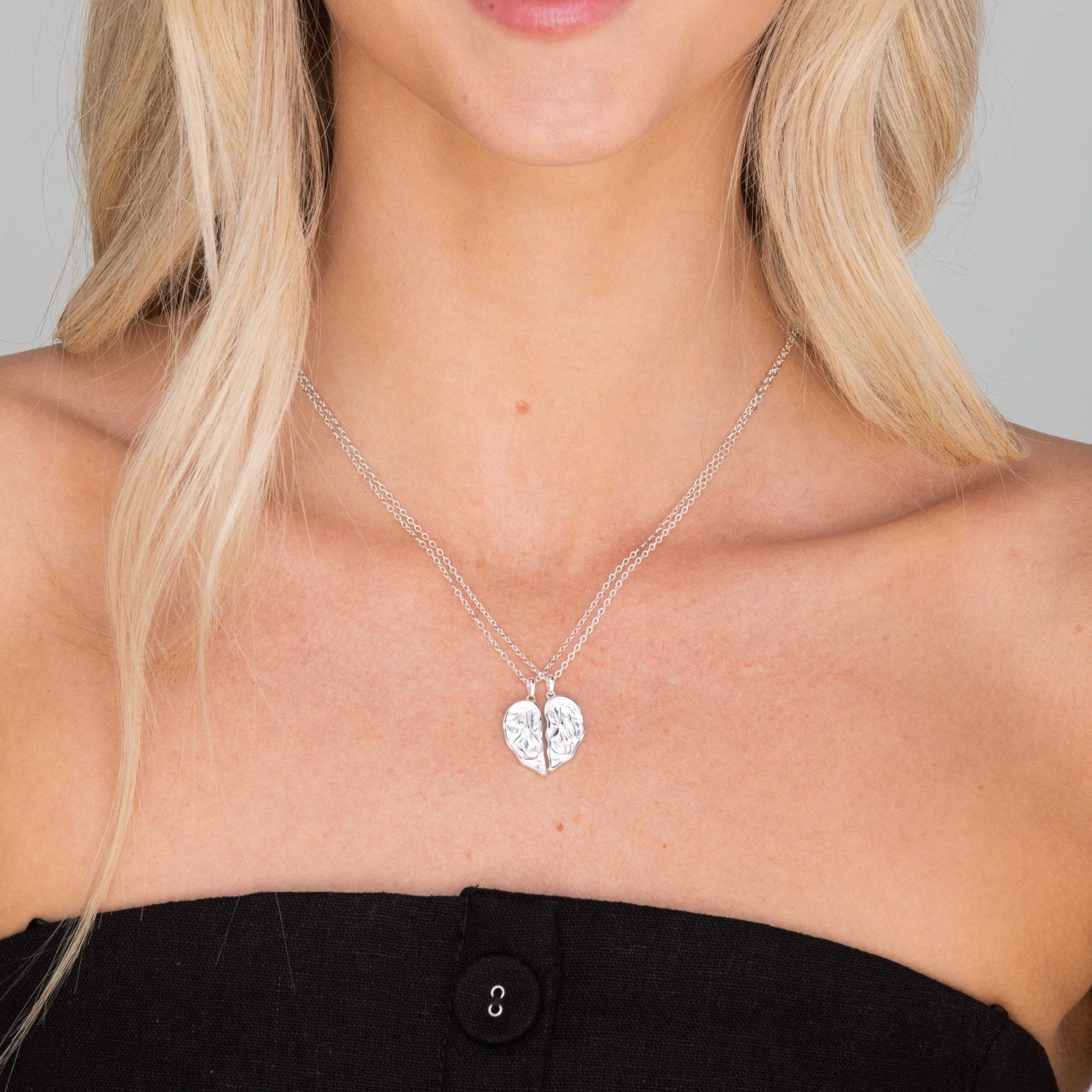 Best Friend / Sister Heart Mermaid Necklace Set - Camile & Stone