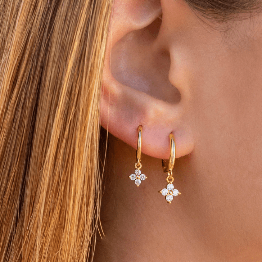 Black Clover Sapphire Hoop Earrings - Camile & Stone