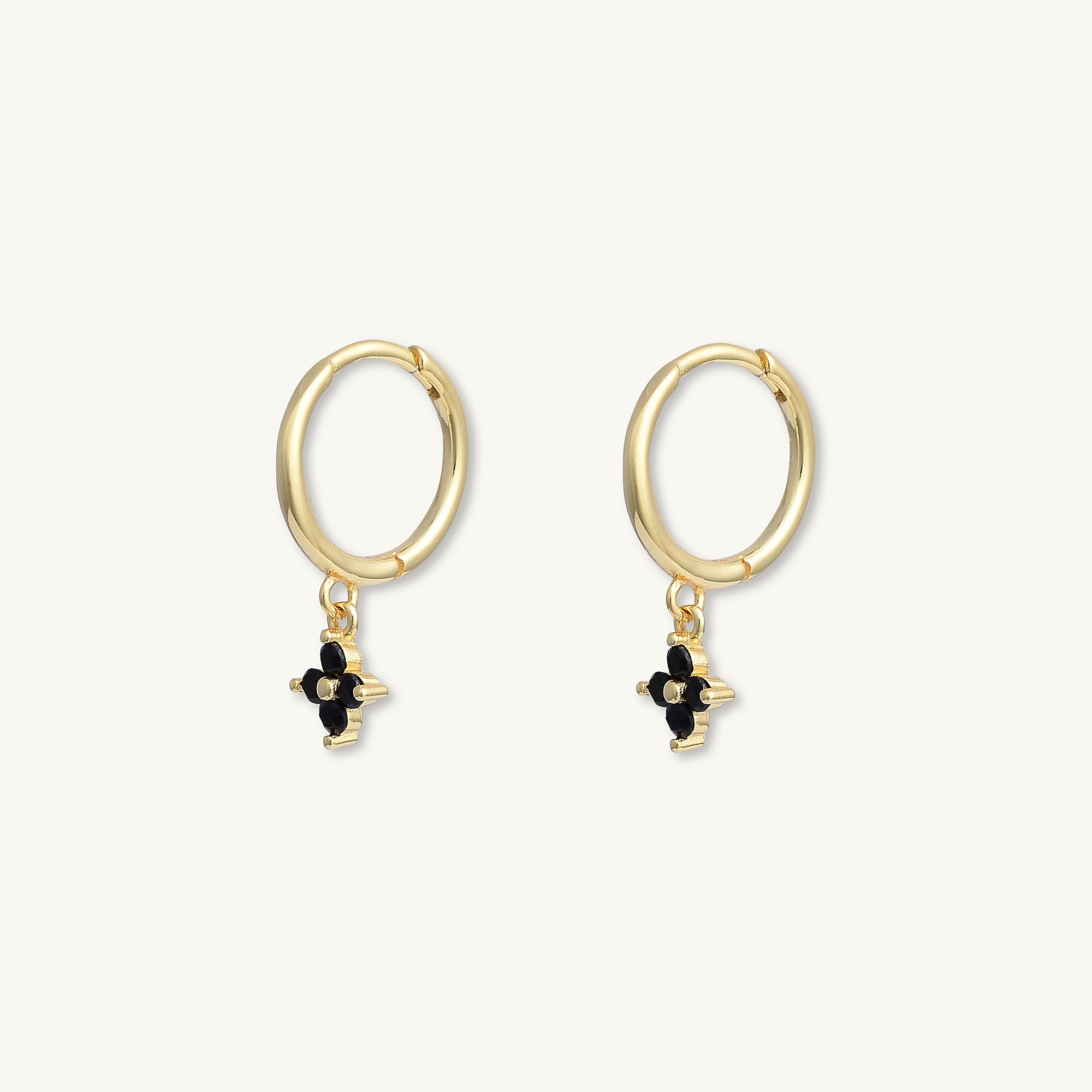 Black Clover Sapphire Hoop Earrings - Camile & Stone