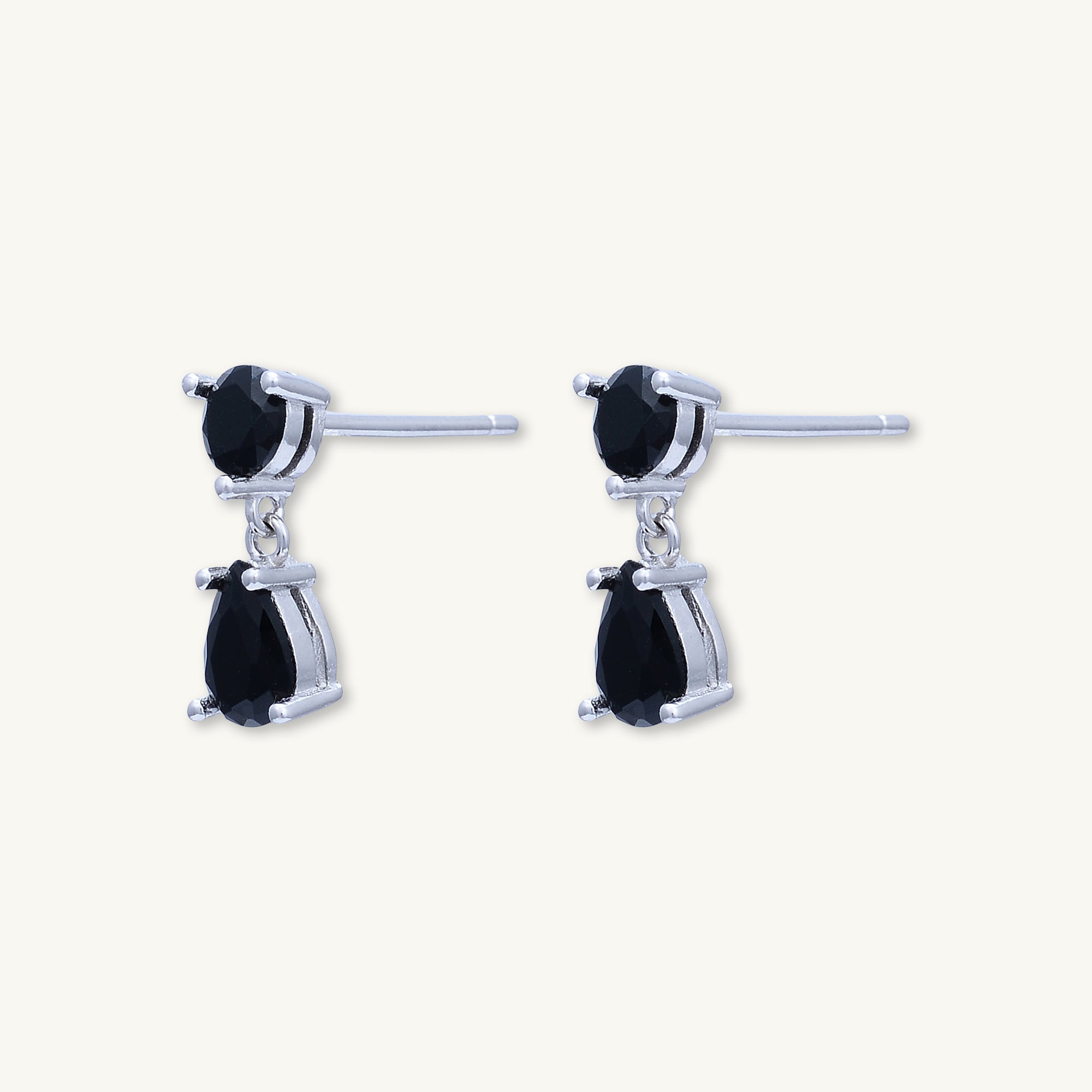 Black Teardrop Sapphire Earrings - Camile & Stone