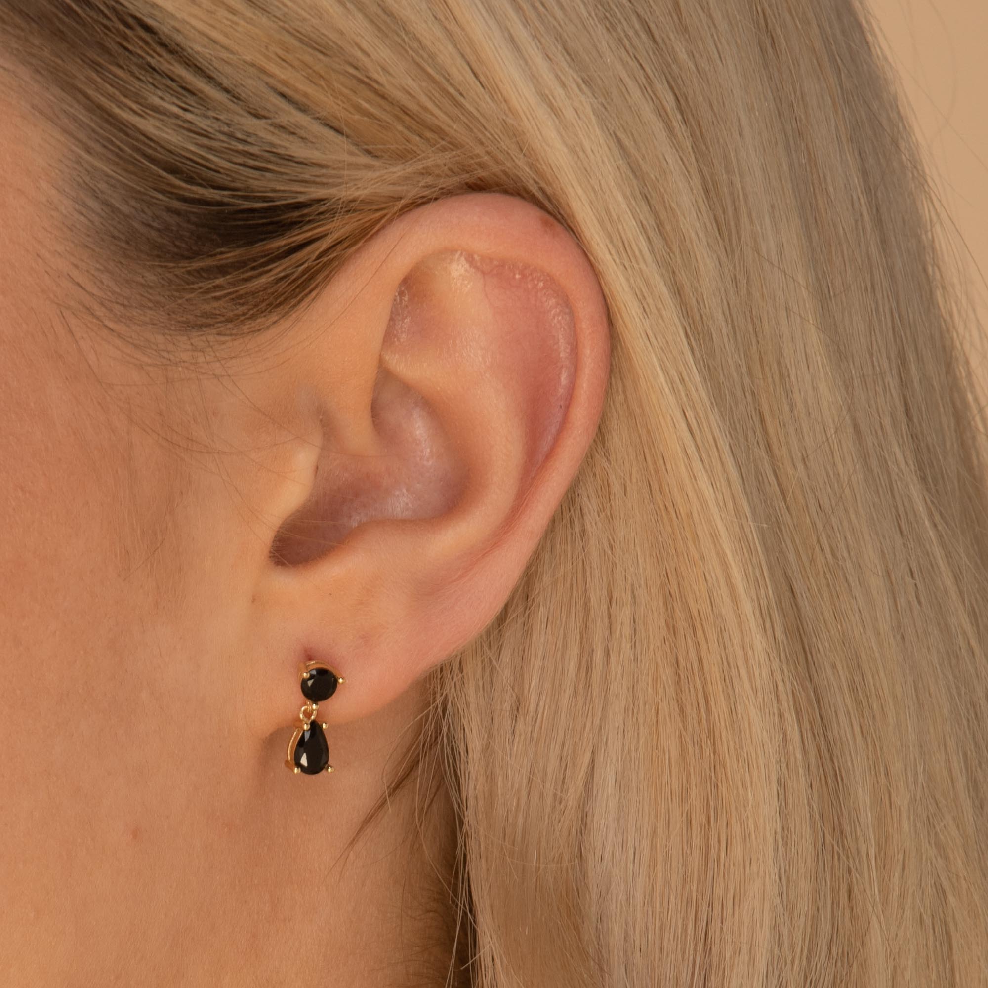 Black Teardrop Sapphire Earrings - Camile & Stone