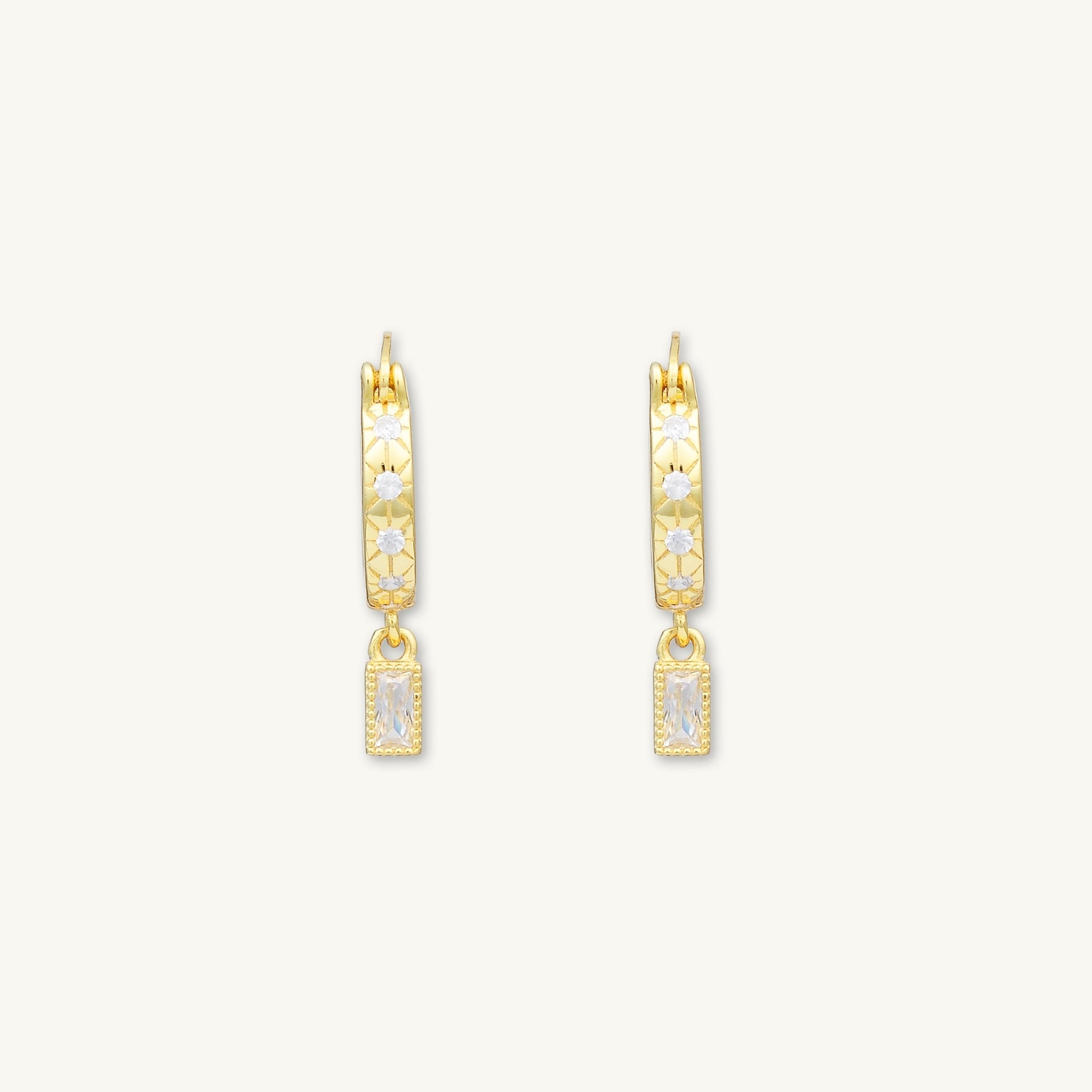 Boho North Star Baguette Huggie Earrings - Camile & Stone