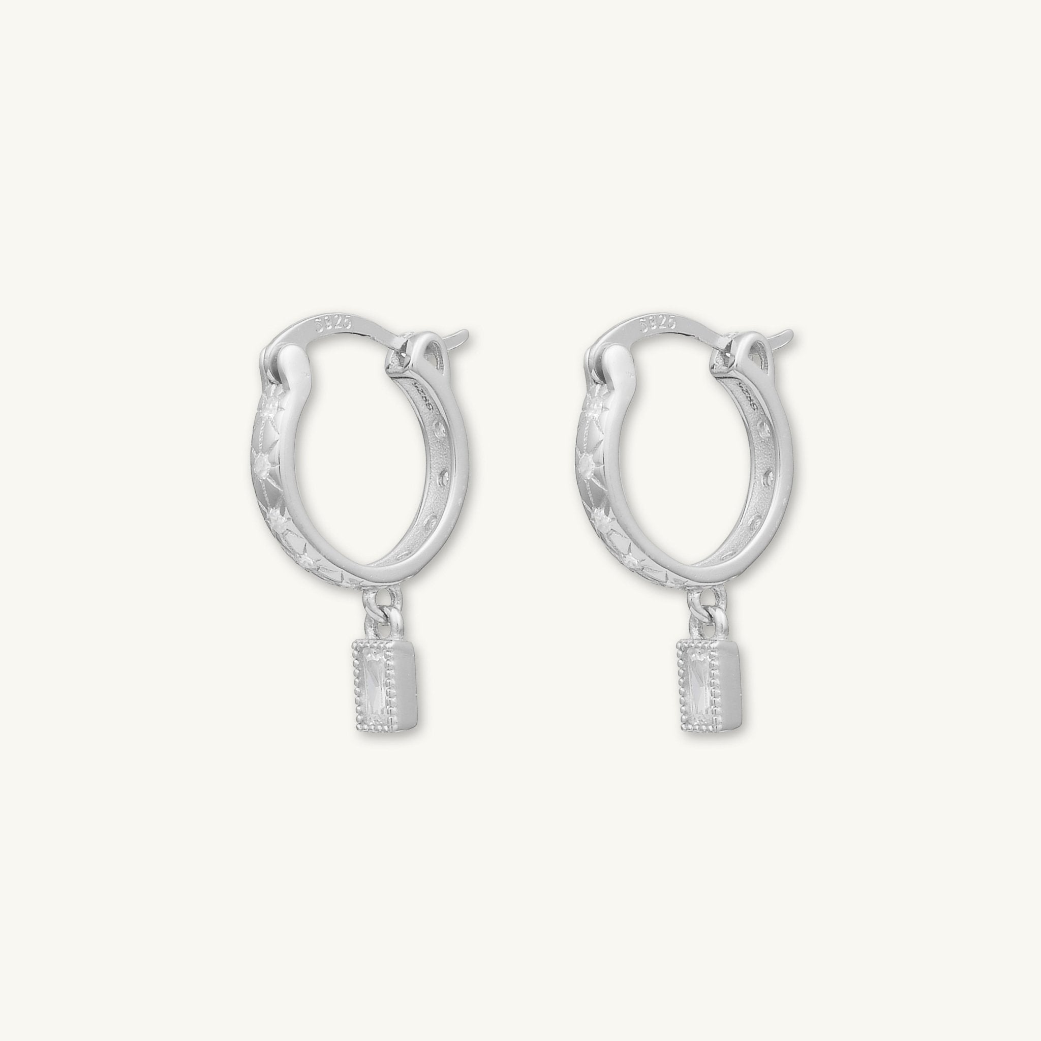 Boho North Star Baguette Huggie Earrings - Camile & Stone