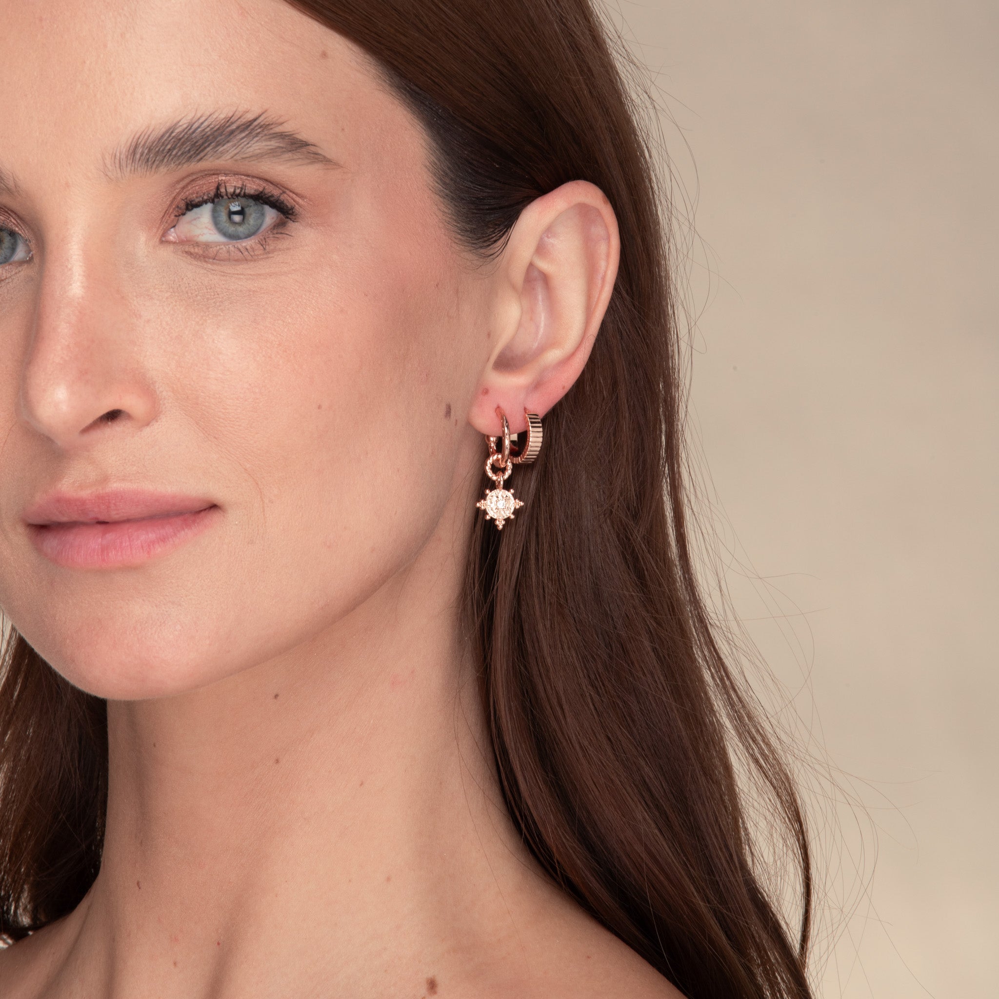 Boho Sapphire Dangle Molten Huggie Earrings - Camile & Stone