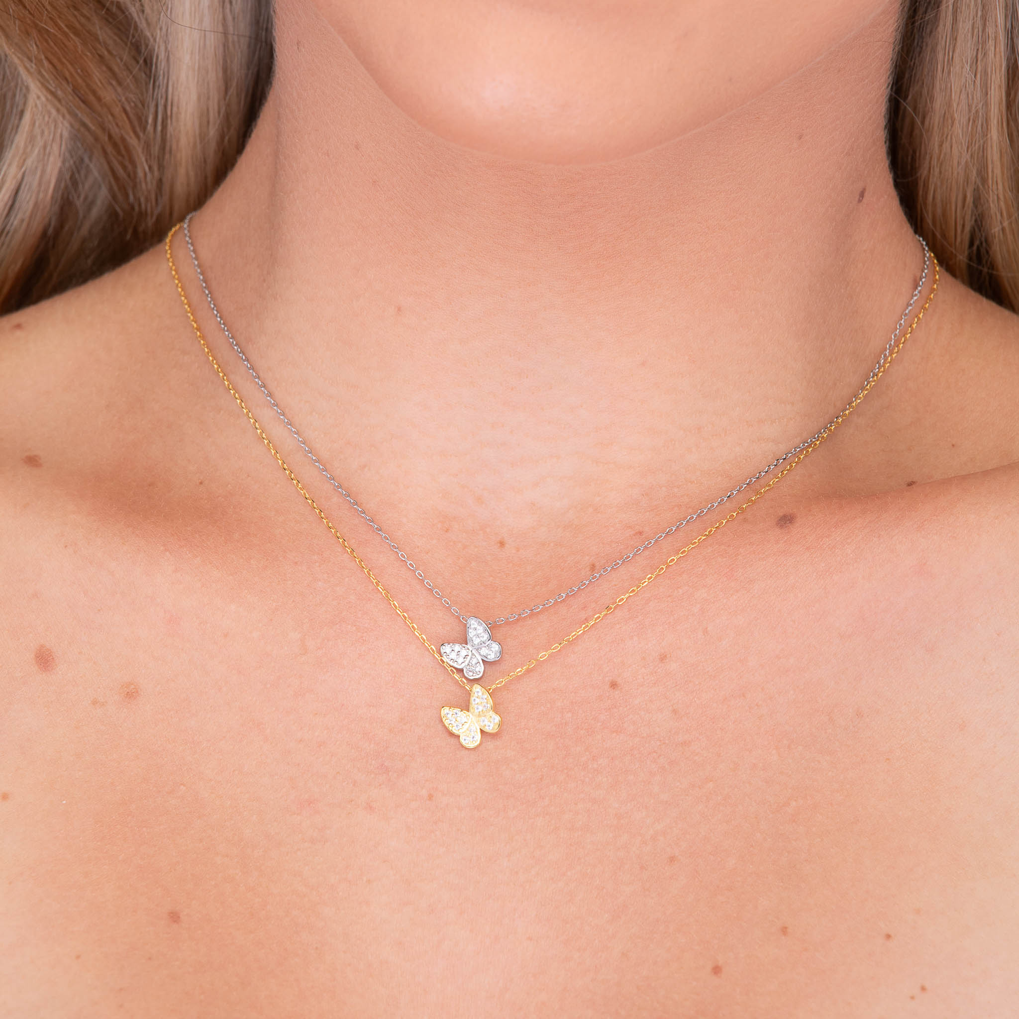 Butterfly Sapphire Chain Necklace - Camile & Stone