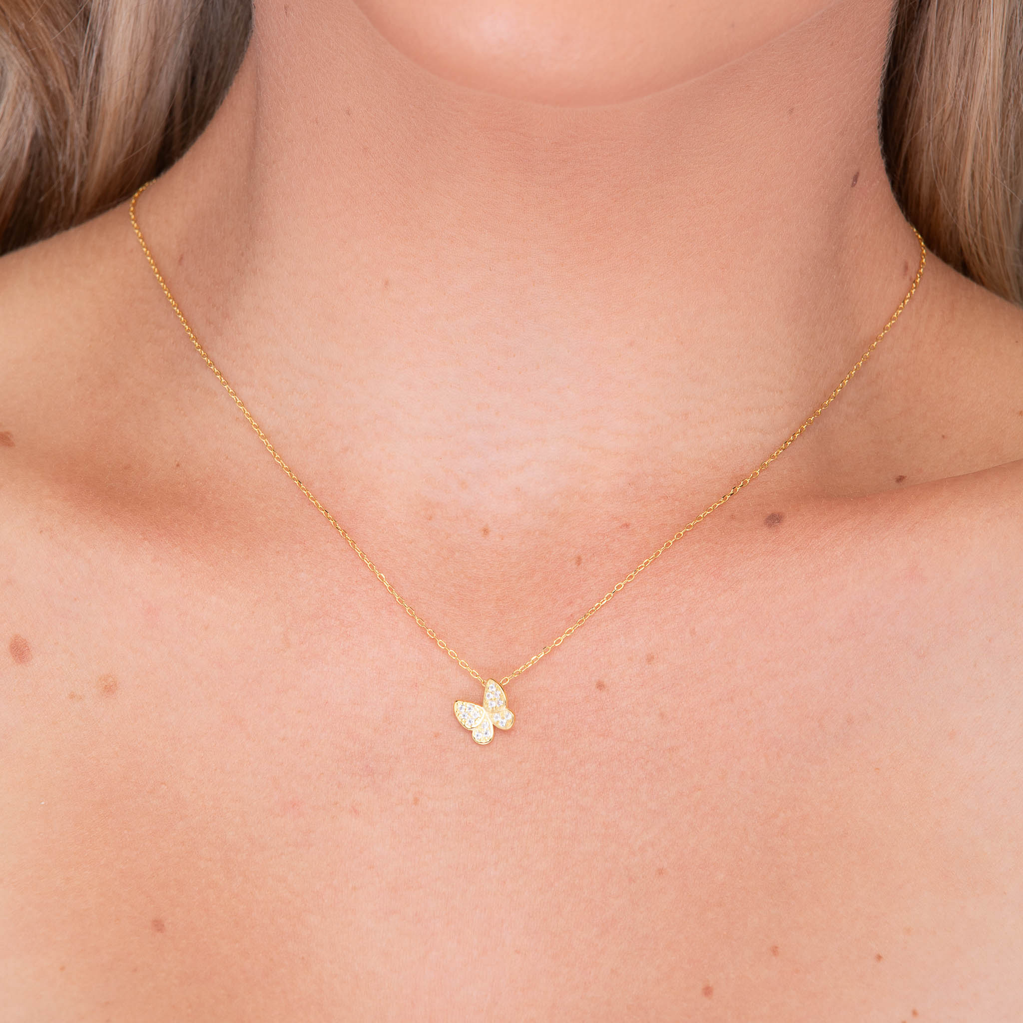 Butterfly Sapphire Chain Necklace - Camile & Stone