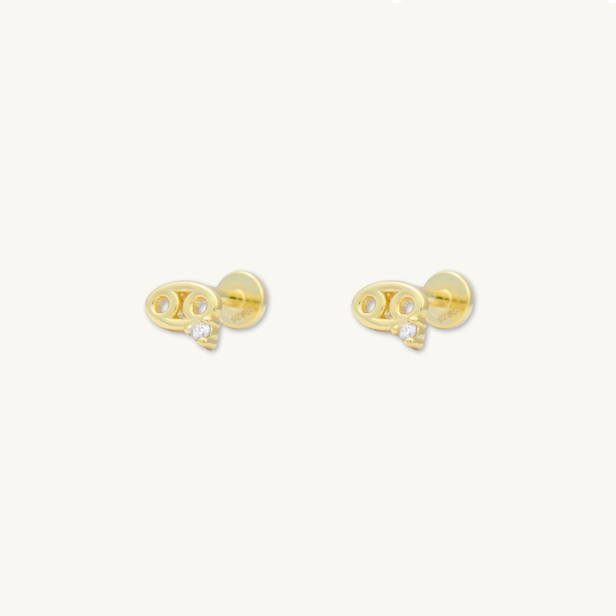 Cancer Zodiac Star Sign Flat Back Earrings - Camile & Stone