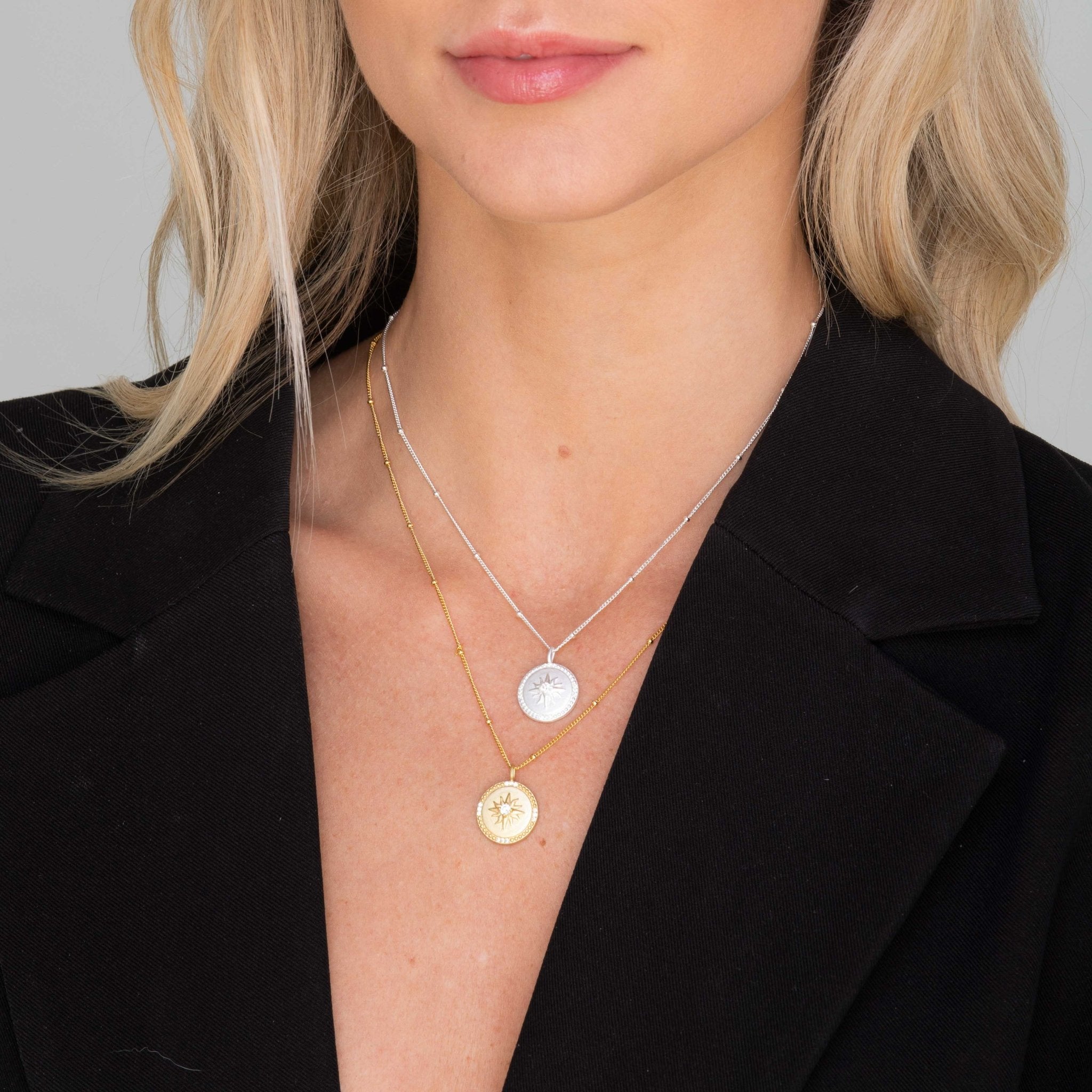 Celestial Sun Medallion Disc Necklace - Camile & Stone