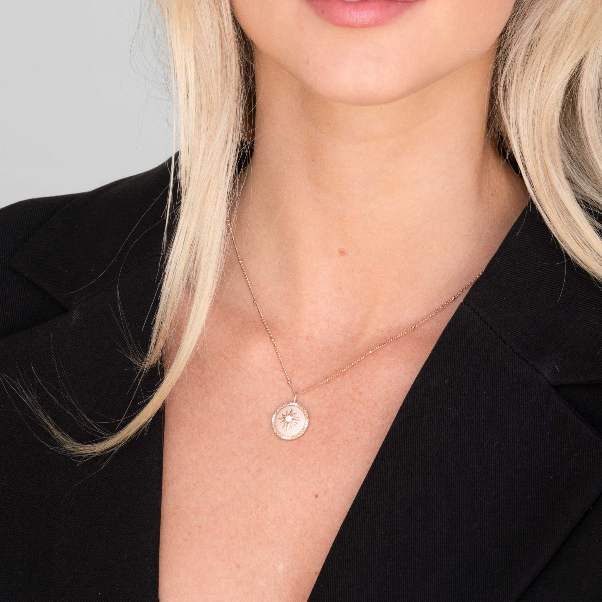 Celestial Sun Medallion Disc Necklace - Camile & Stone