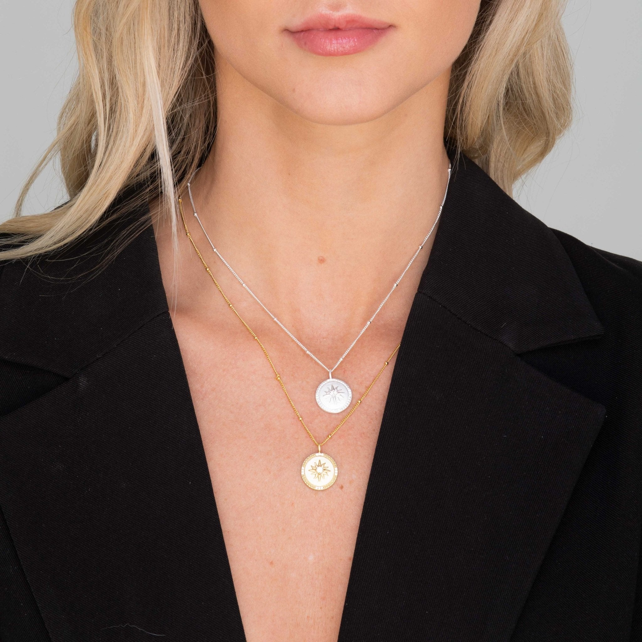 Celestial Sun Medallion Disc Necklace - Camile & Stone