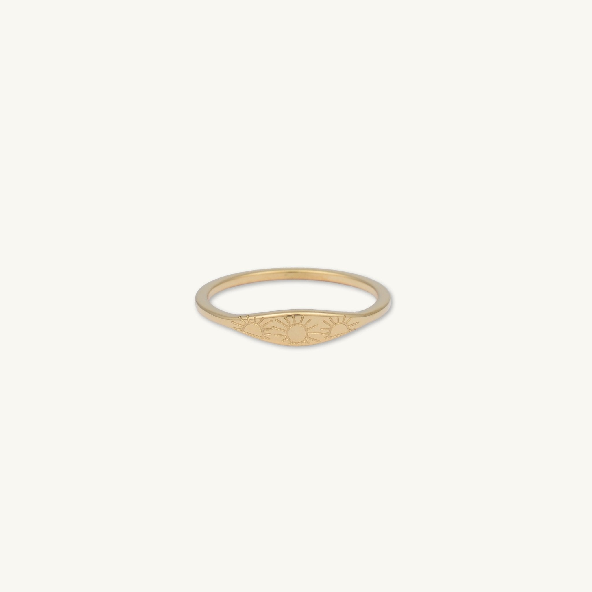 Celestial Trio Sun Signet Stacker Ring - Camile & Stone