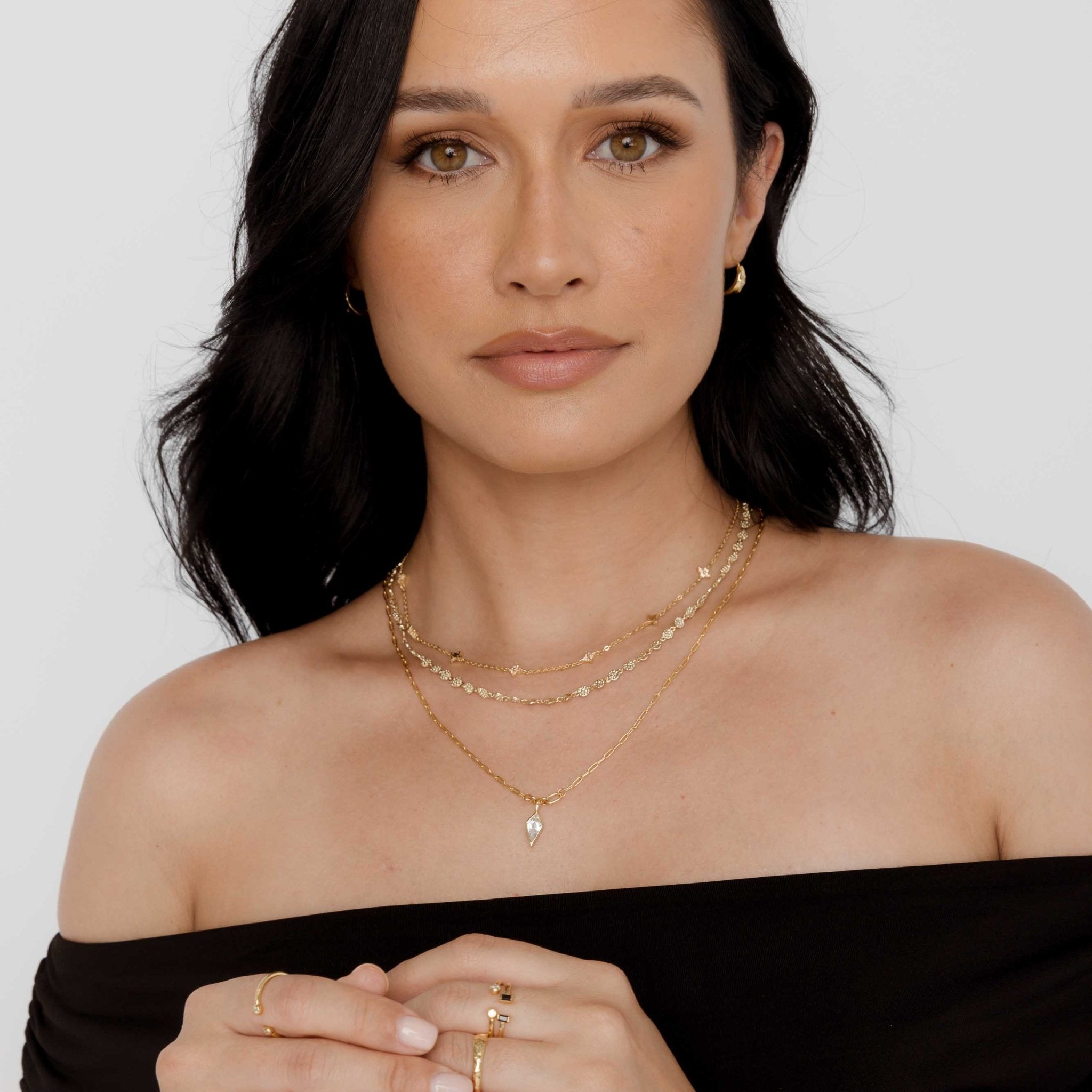 Circle Sapphire Open Stacker Ring - Camile & Stone