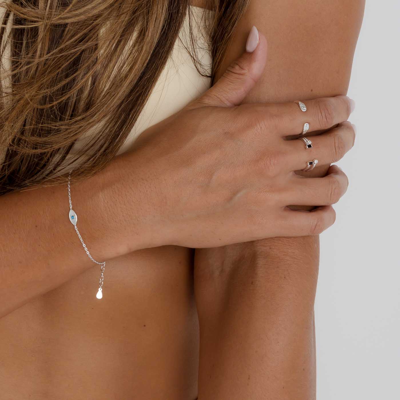 Circle Sapphire Open Stacker Ring - Camile & Stone