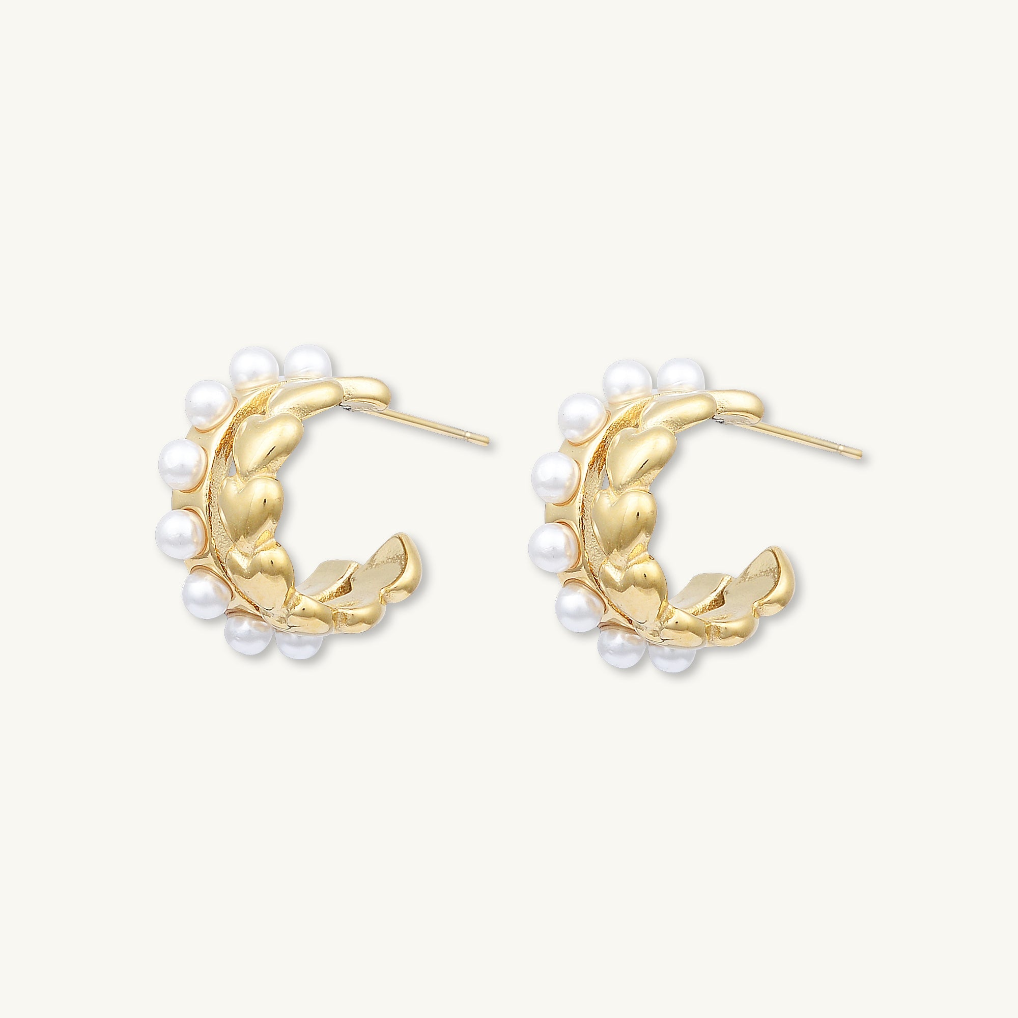 Clara Pearl Heart Earrings - Camile & Stone