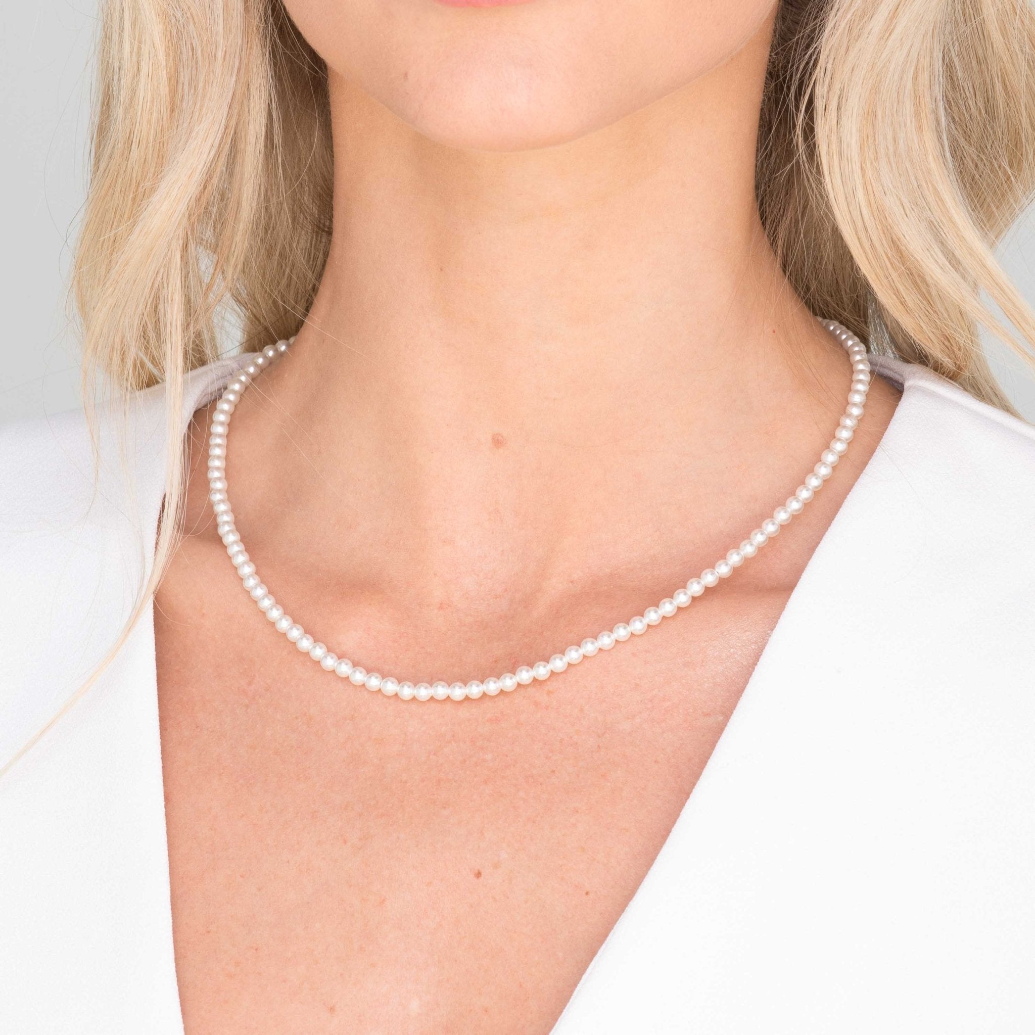 Classic 4mm Round Pearl Necklace - Camile & Stone