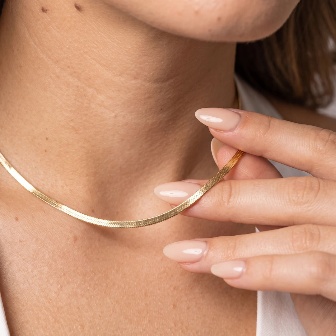 Classic Herringbone Chain Necklace