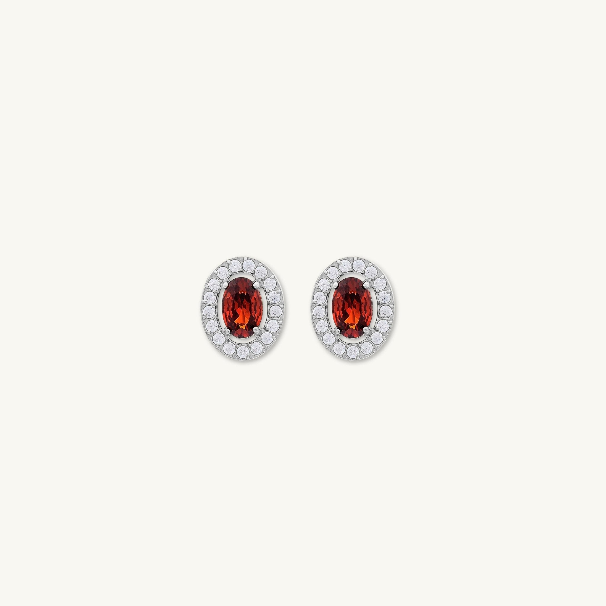 Classic Ruby Oval Earrings - Camile & Stone