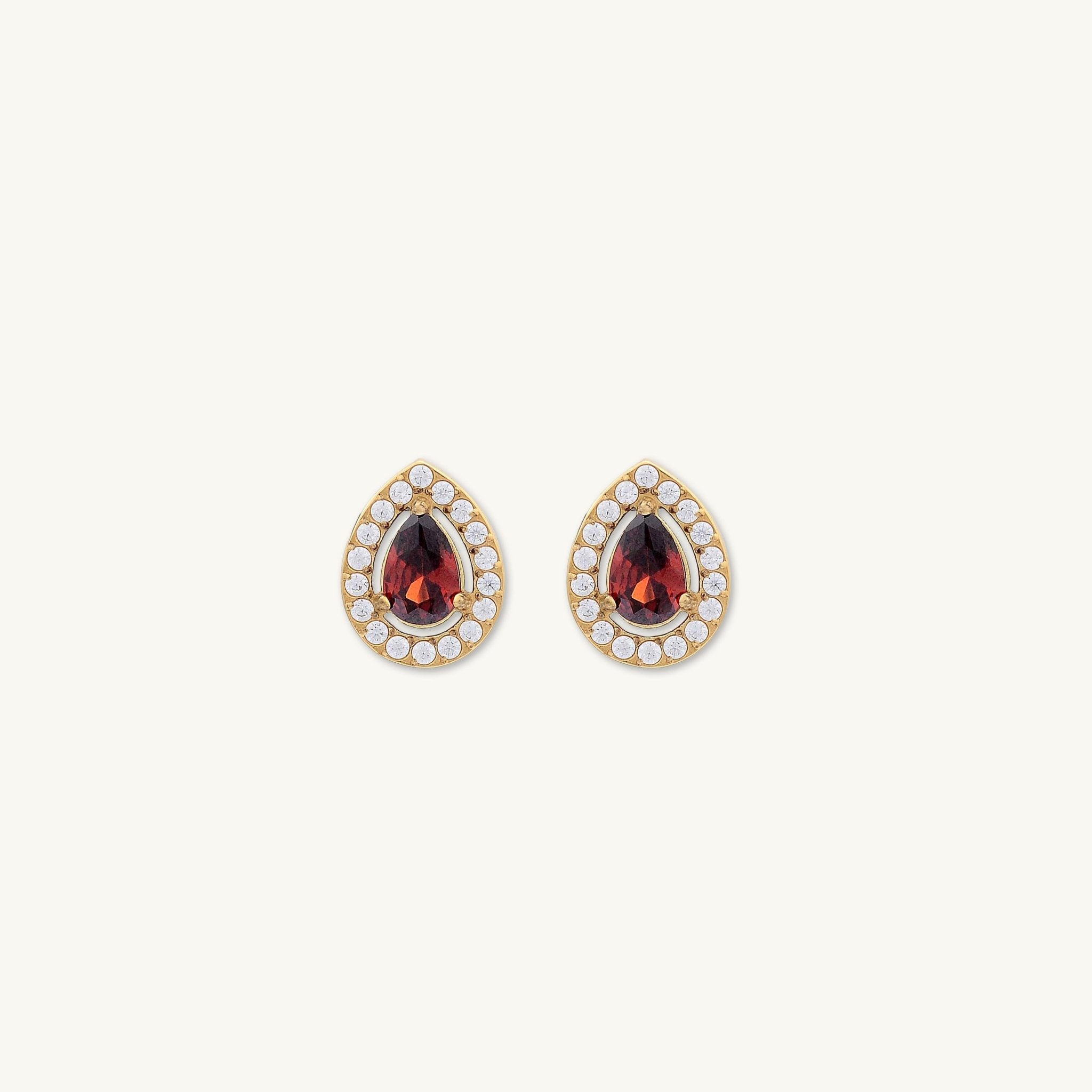 Classic Ruby Teardrop Earrings - Camile & Stone