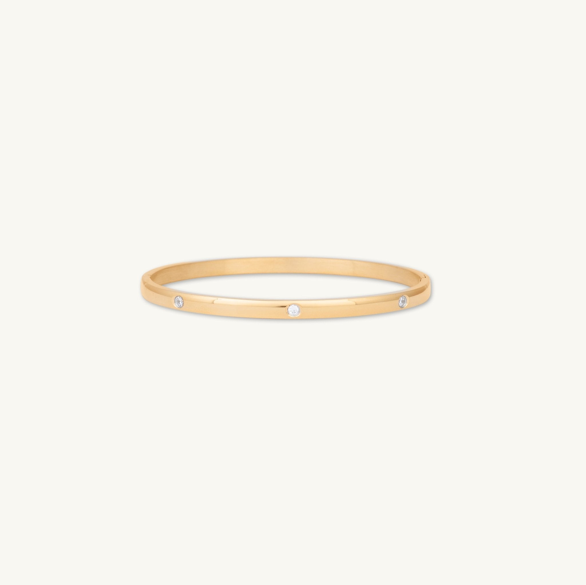Classic Zirconia Hinged Bangle Bracelet - Camile & Stone