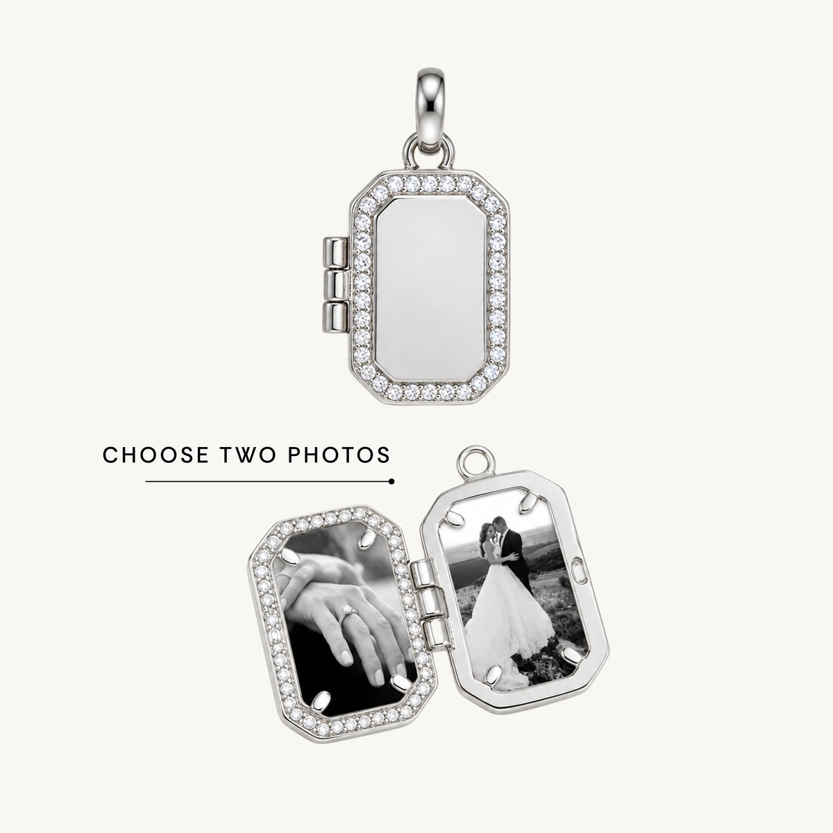 Classic Sapphire Photo Locket Pendant