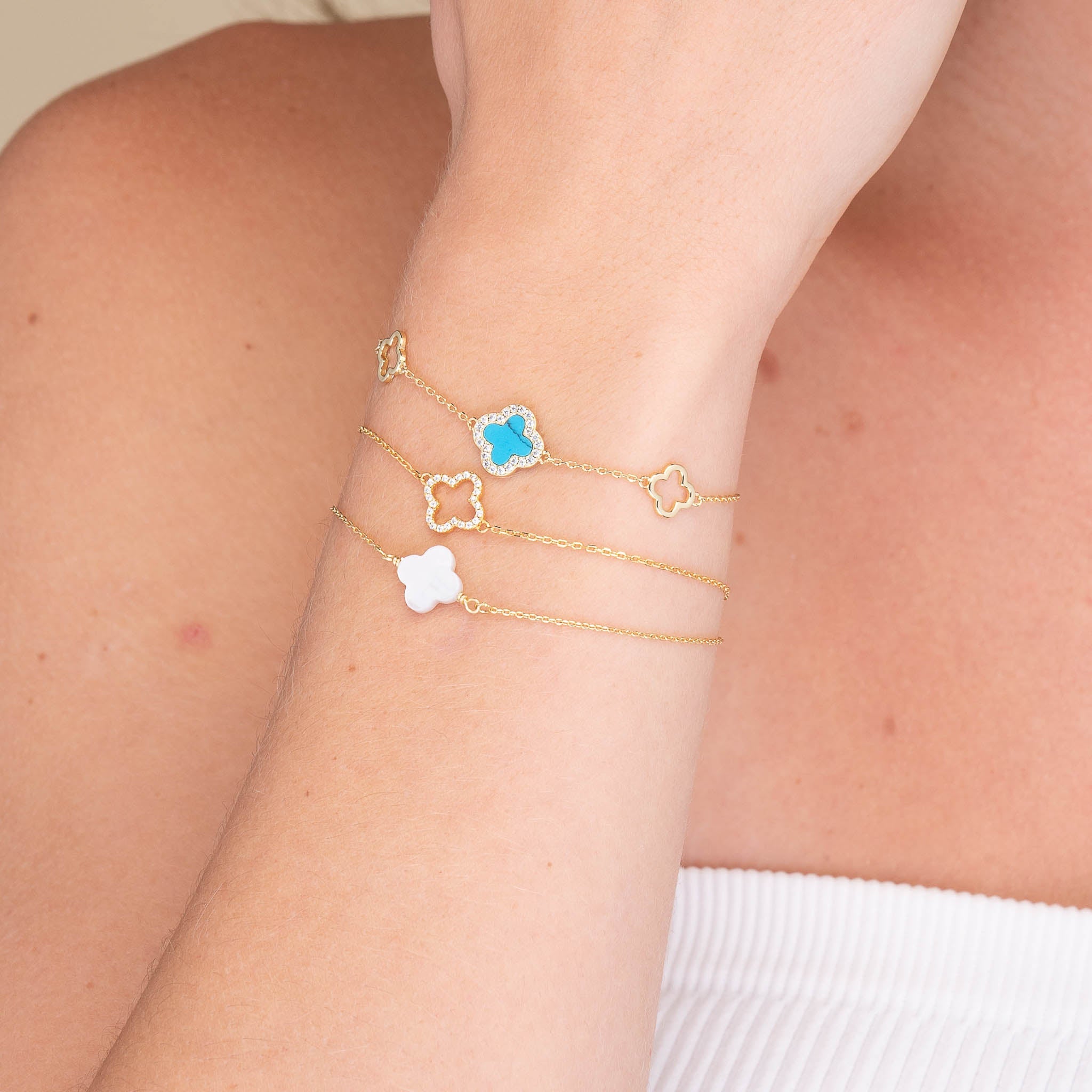 Clover MOP Chain Bracelet - Camile & Stone