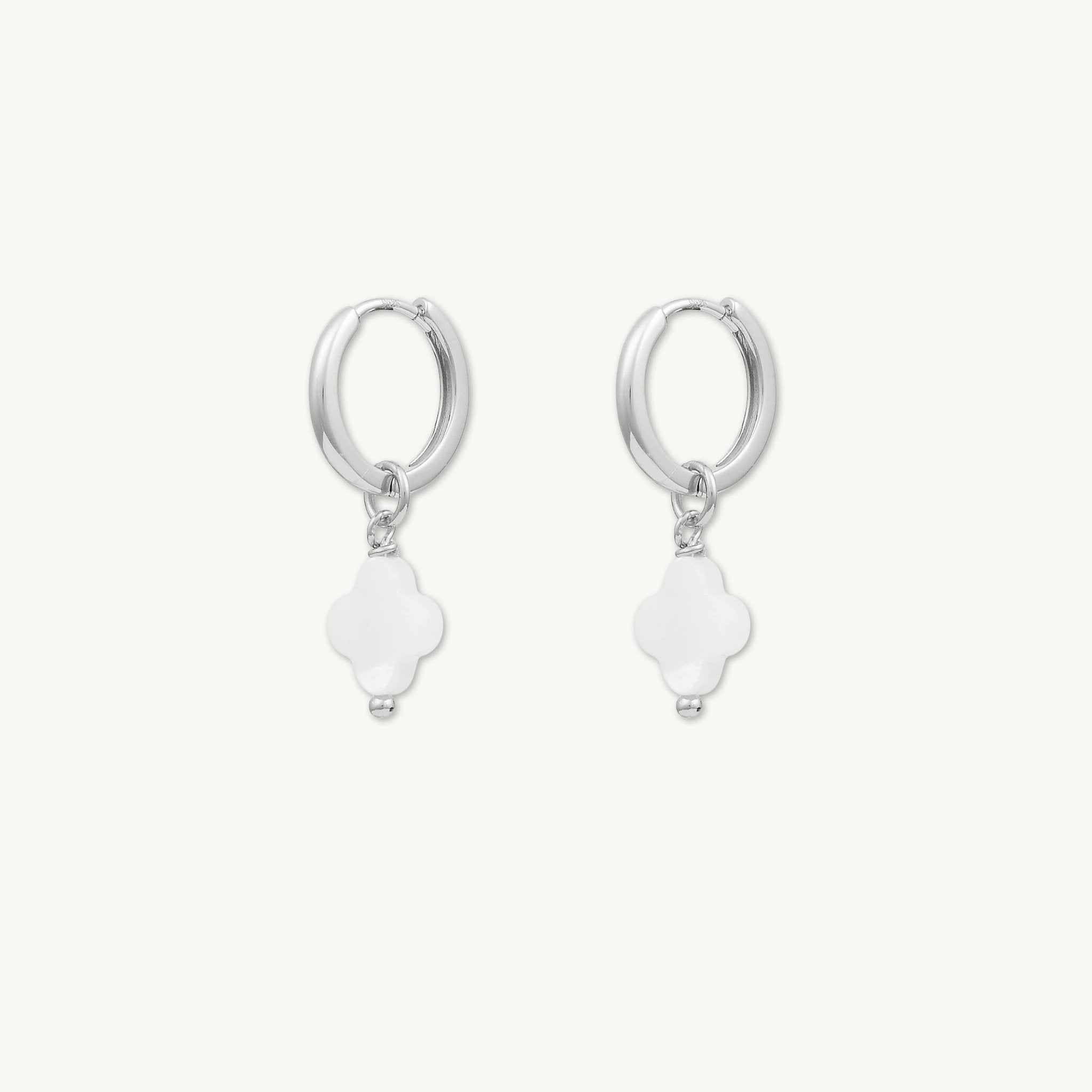 Clover MOP Huggie Hoop Earrings - Camile & Stone