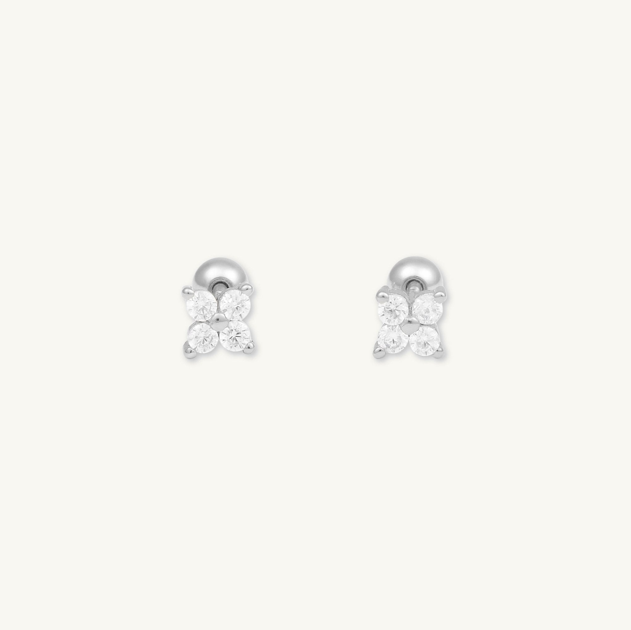 Clover Sapphire Barbell Cartilage Earrings - Camile & Stone