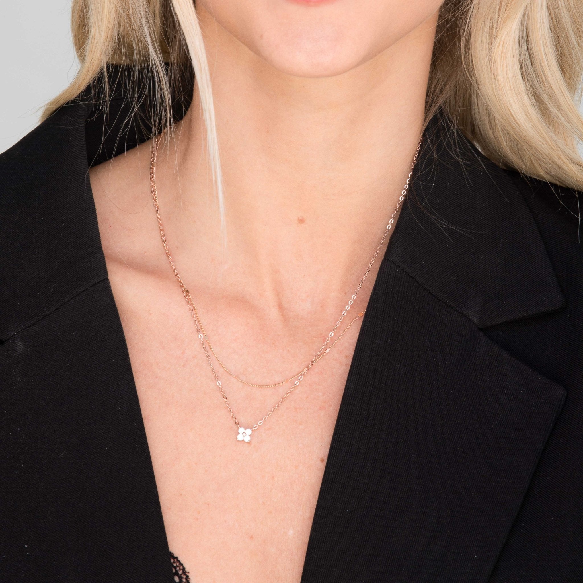 Clover Sapphire Chain Necklace - Camile & Stone