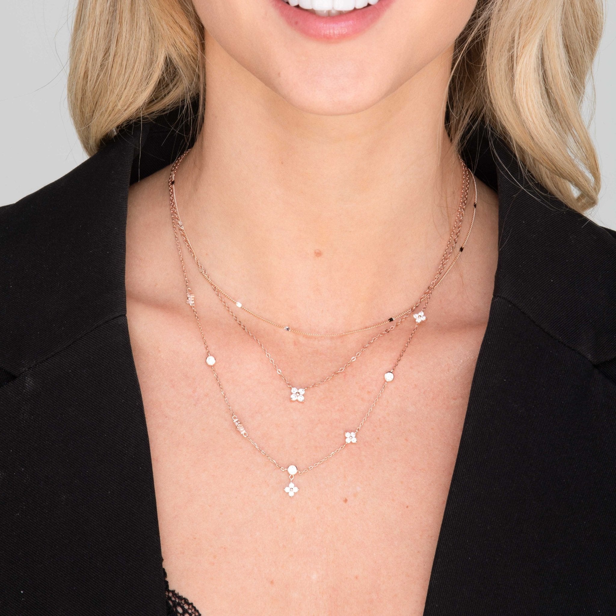Clover Sapphire Chain Necklace - Camile & Stone