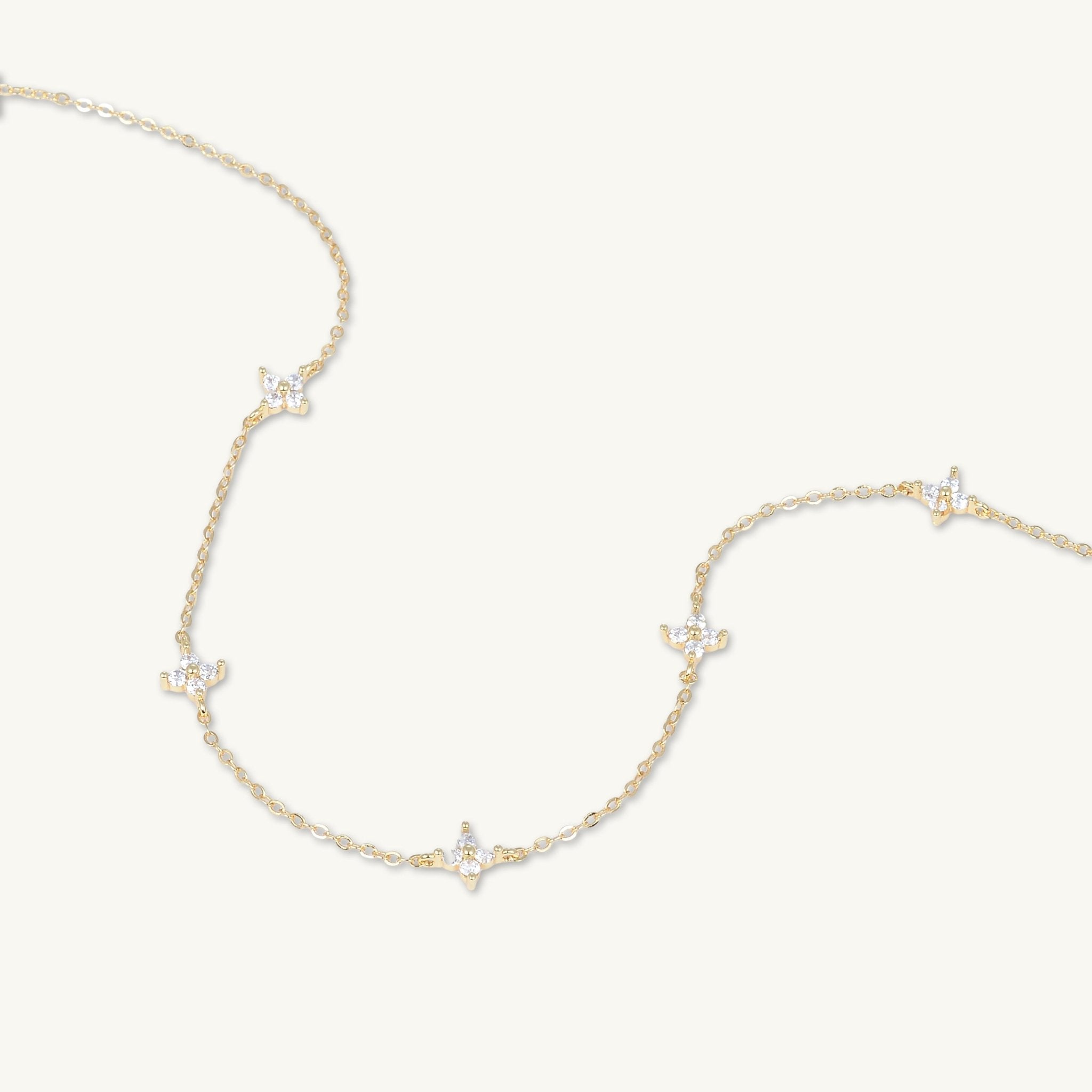 Clover Station Sapphire Chain Necklace - Camile & Stone