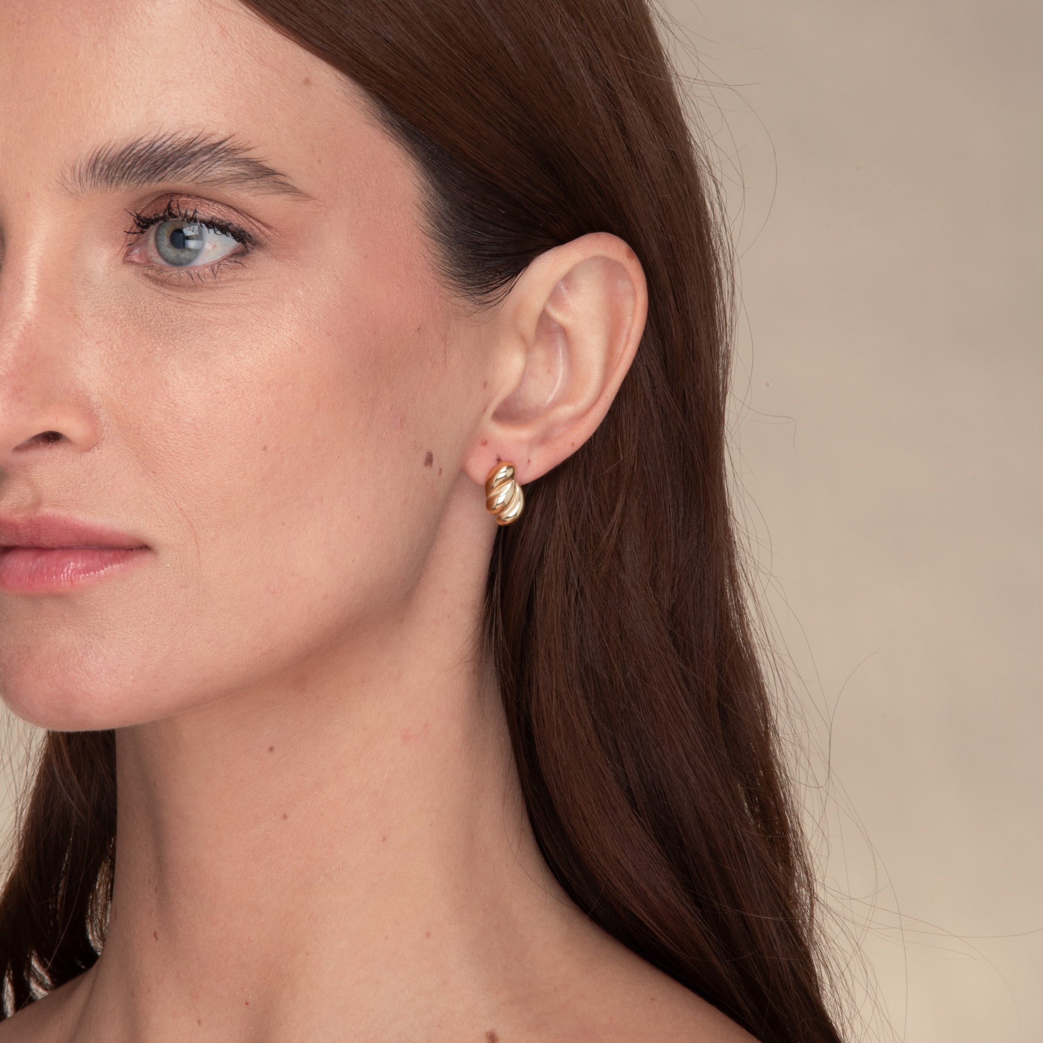 Croissant Dome Stud Earrings - Camile & Stone