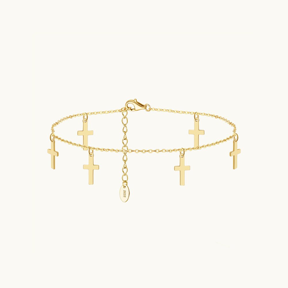 Cross Dangling Chain Anklet - Camile & Stone