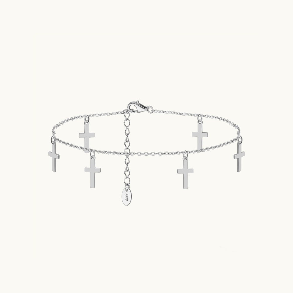 Cross Dangling Chain Anklet - Camile & Stone