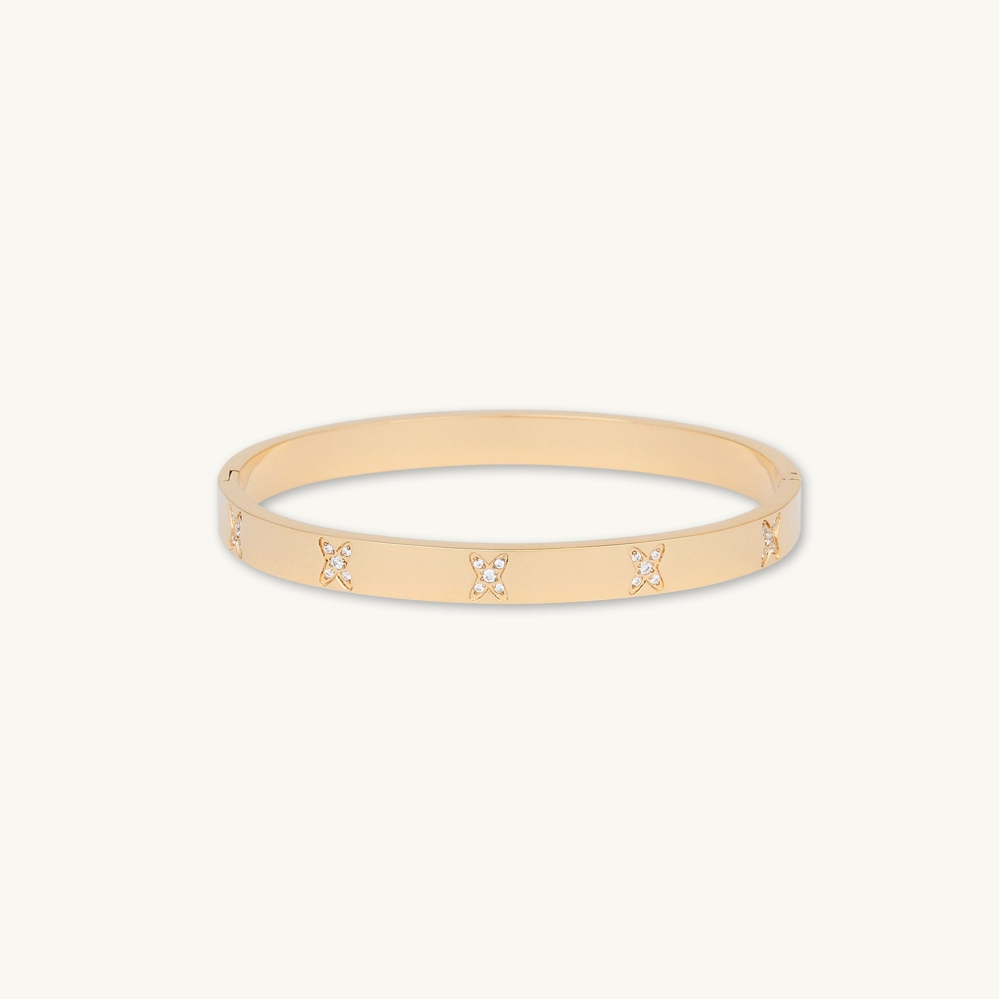Cross Sapphire Hinged Bangle Bracelet - Camile & Stone