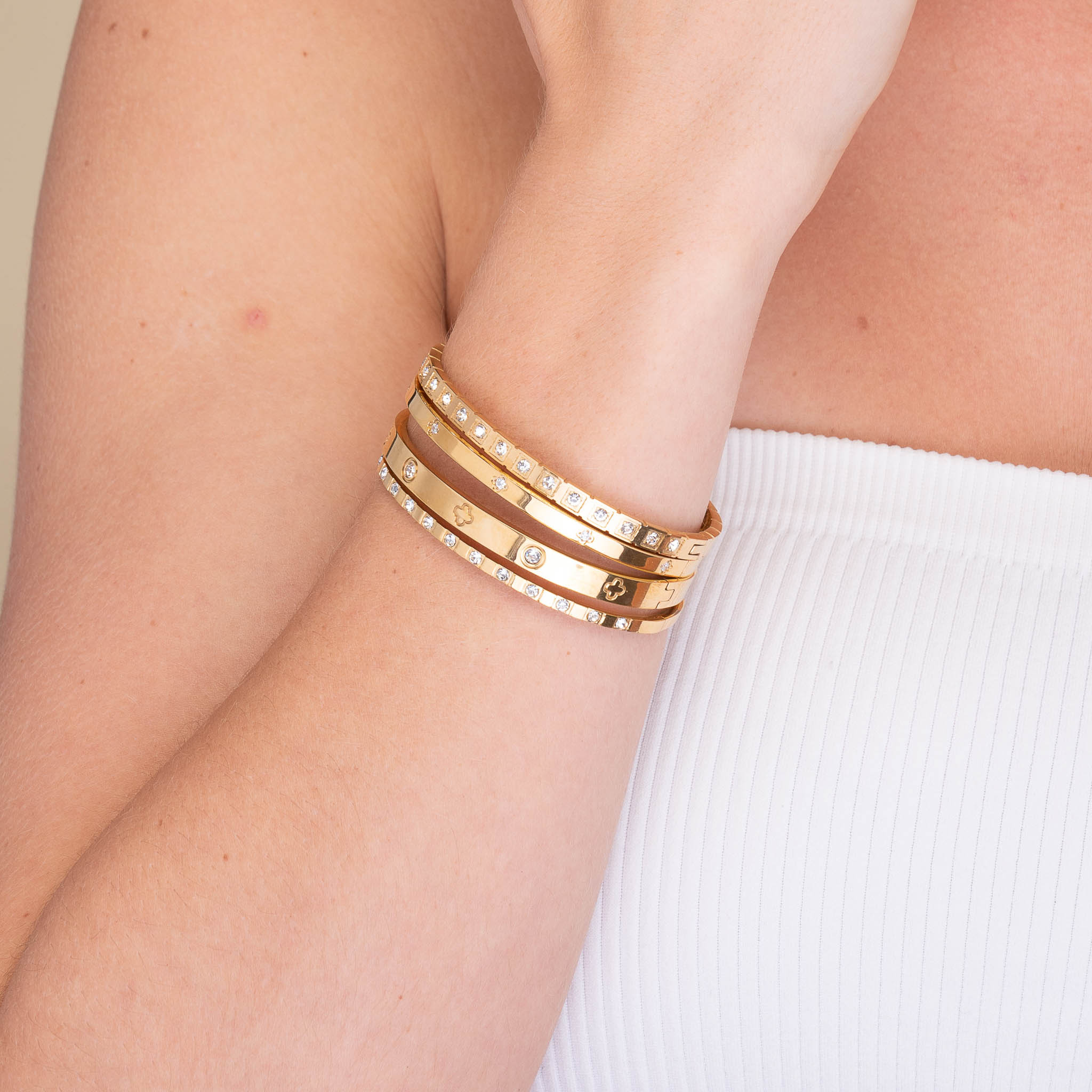 Cube Sapphire Hinged Bangle Bracelet - Camile & Stone